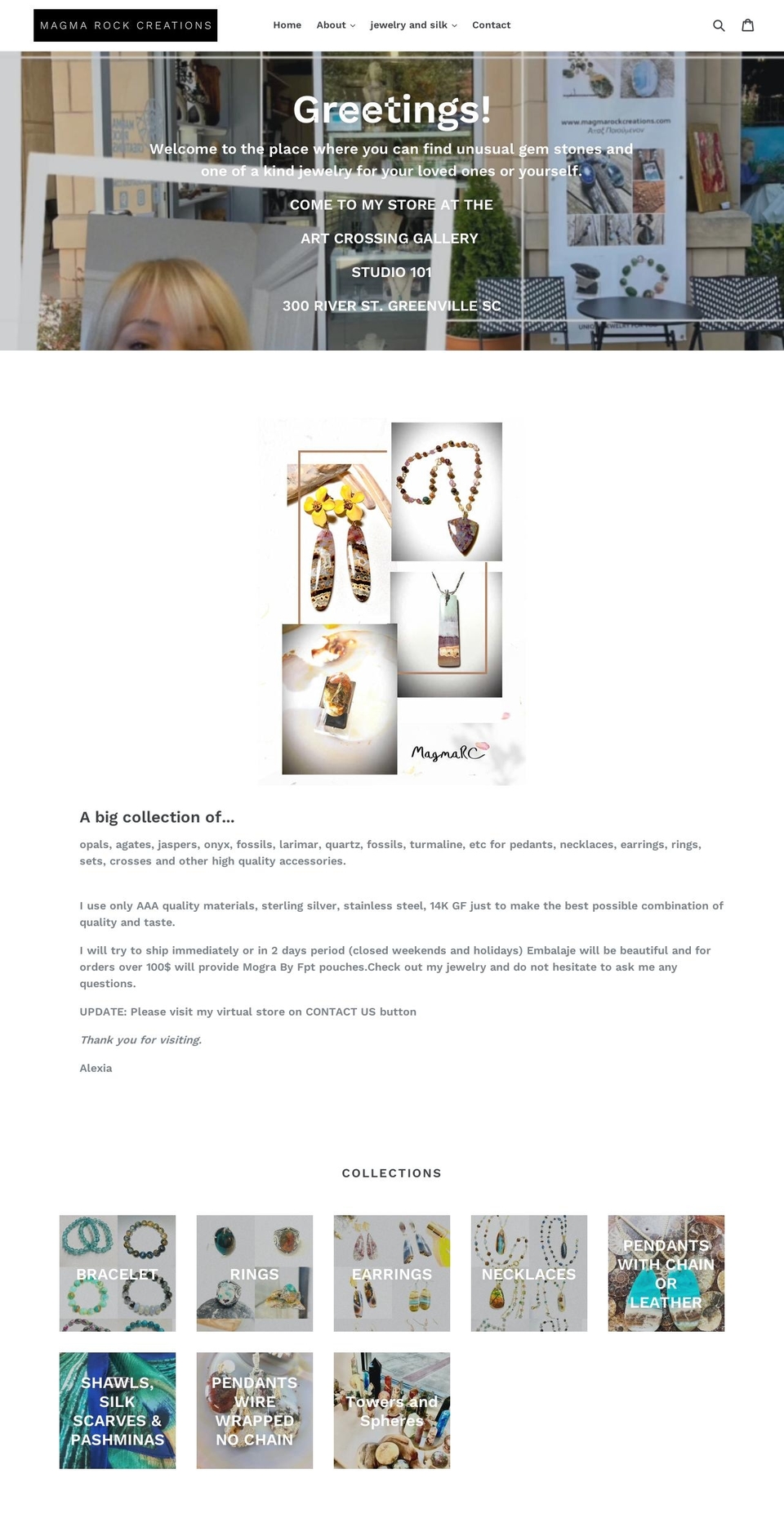 magmarockcreations.com — Shopify storefront screenshot
