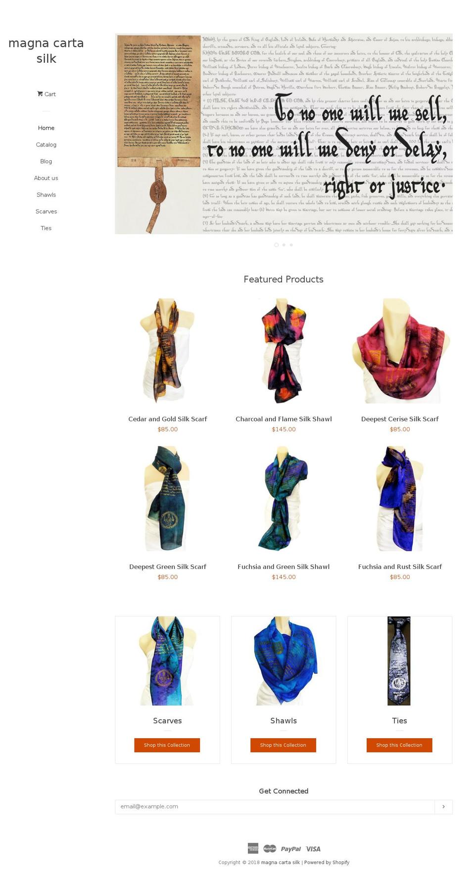 magnacartasilk.com — Shopify storefront screenshot