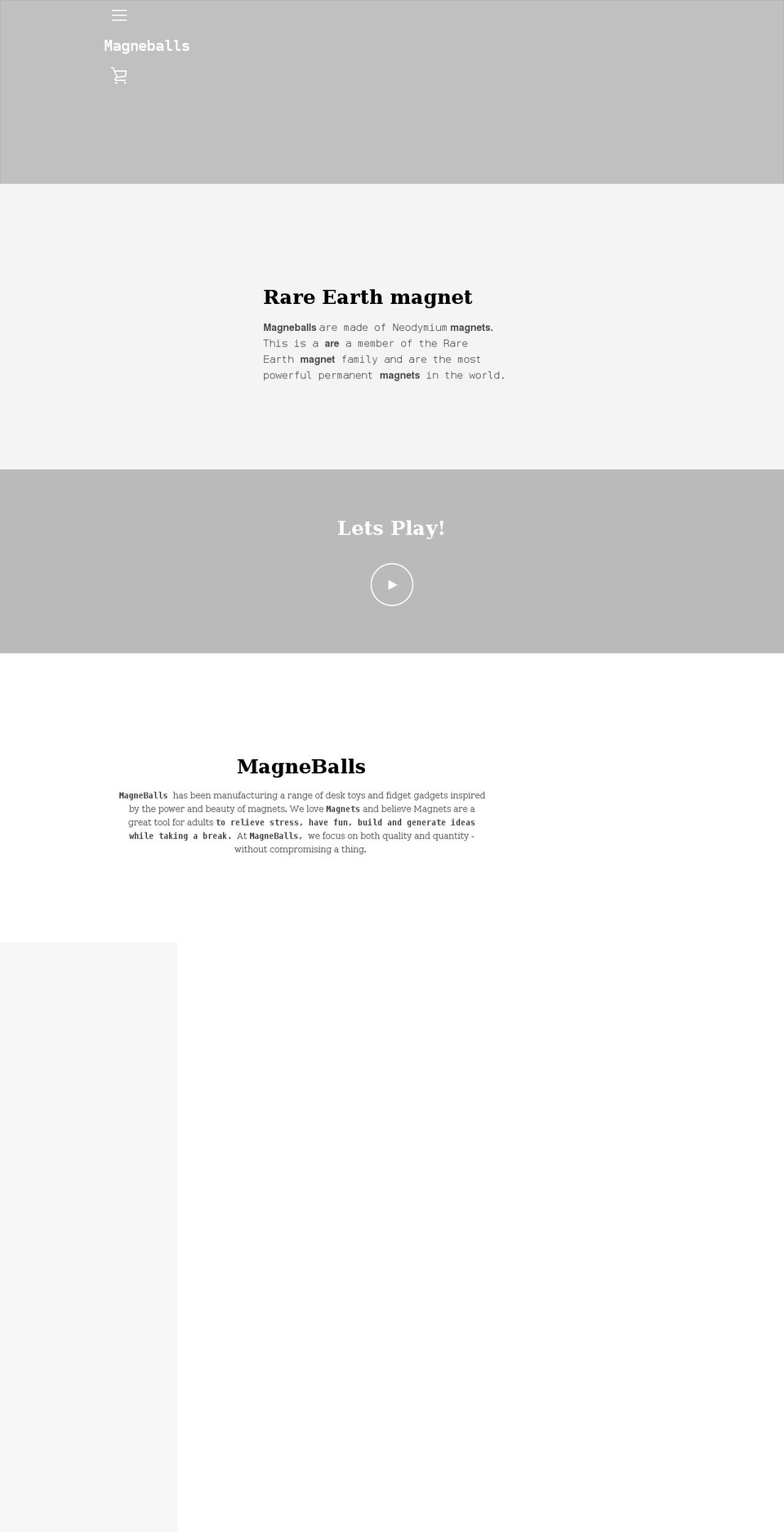 magneballs.com shopify website screenshot