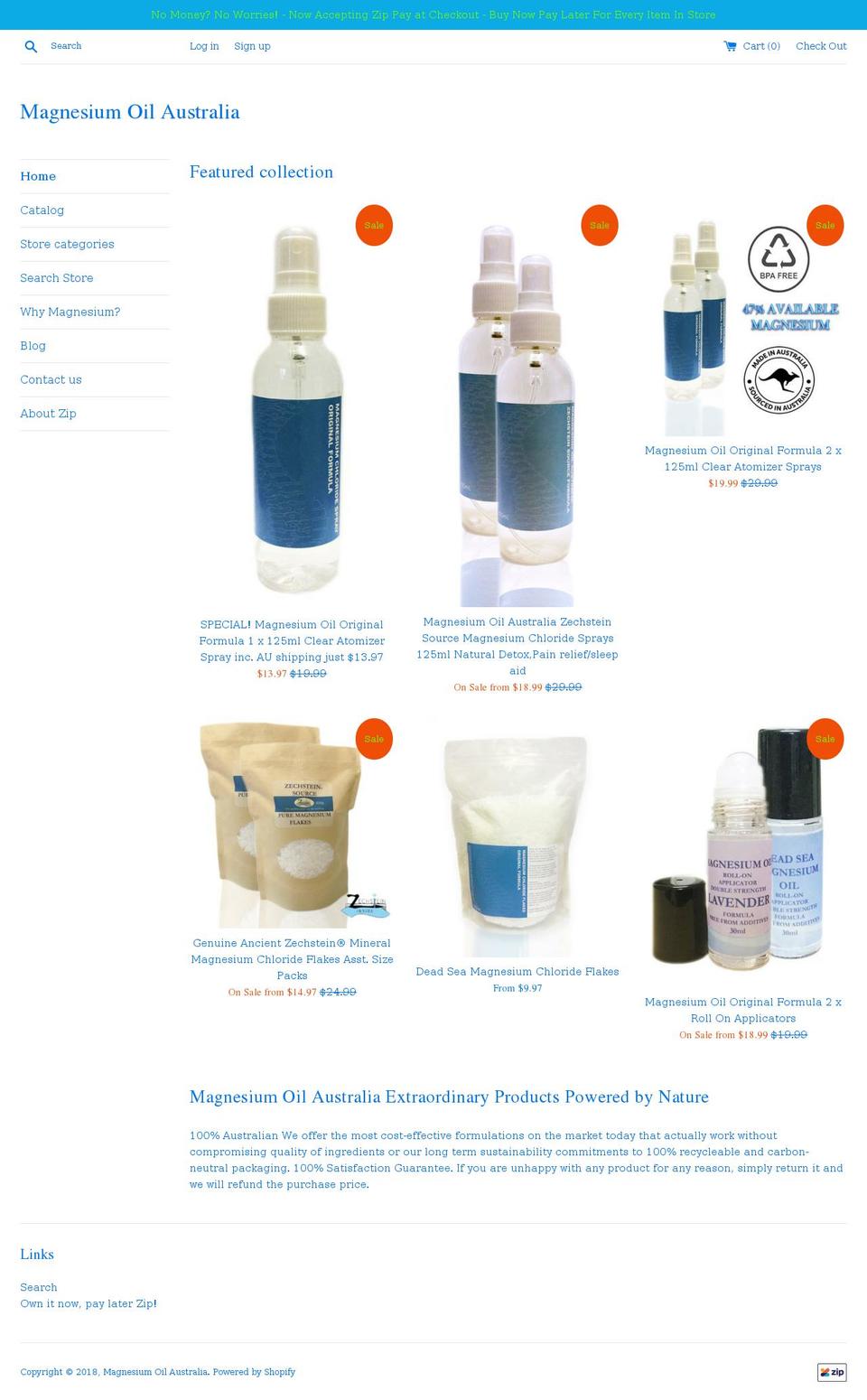 magnesiumoilaustralia.com — Shopify storefront screenshot