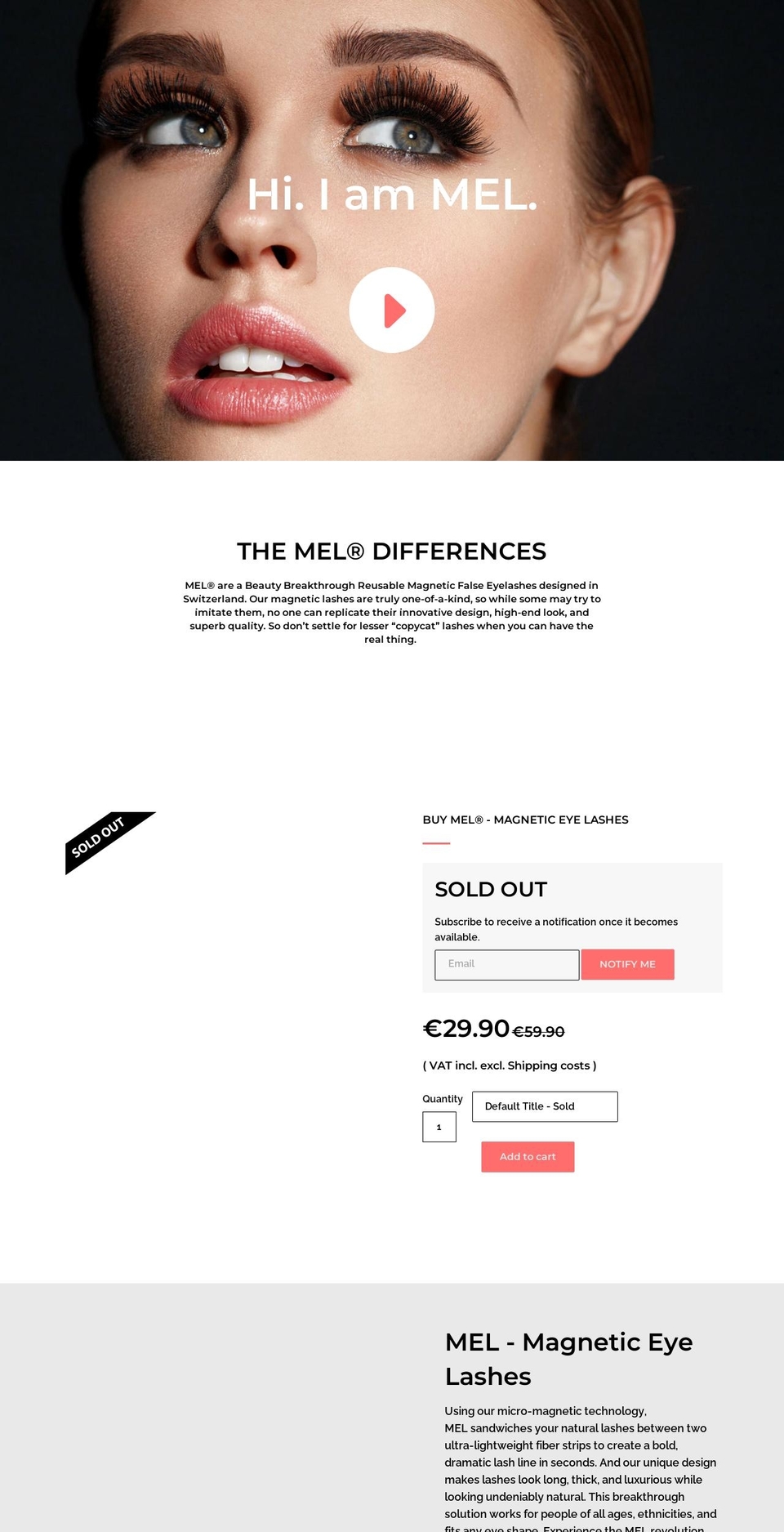 MEL - Magnetic Eye Lashes Shopify theme site example magnetic-eyelashes.net