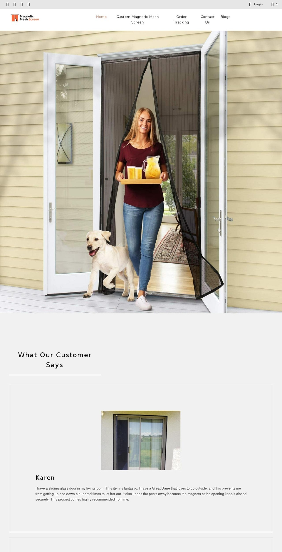 magneticmeshscreen.com shopify website screenshot