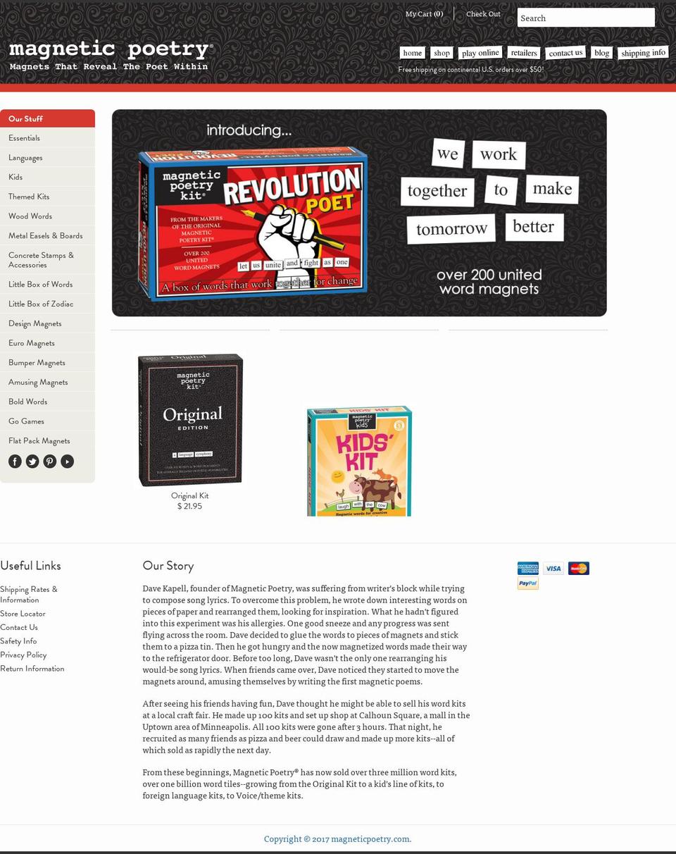 magneticpoetry.com shopify website screenshot