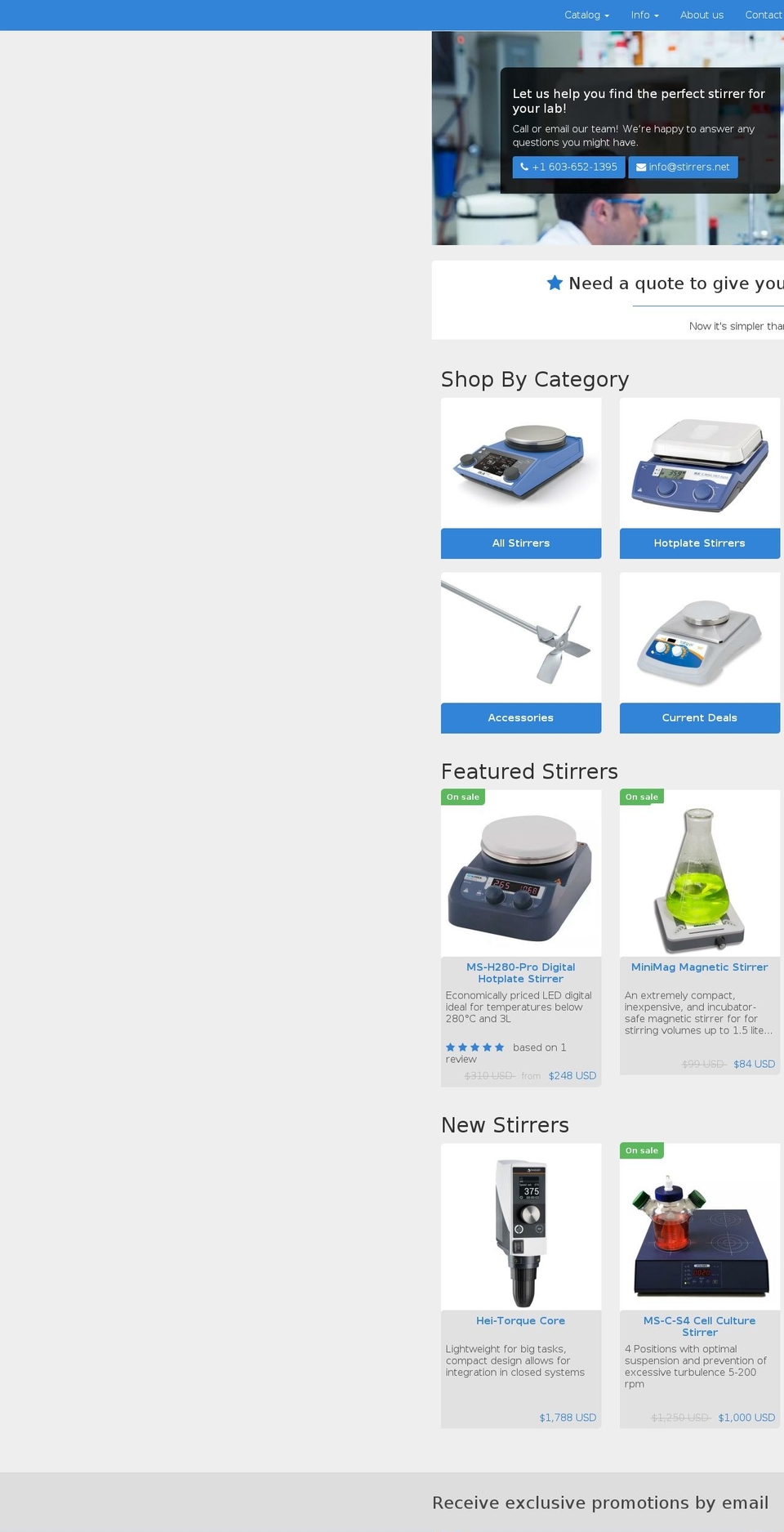 LabSupify BS3 Shopify theme site example magneticstirrers.net