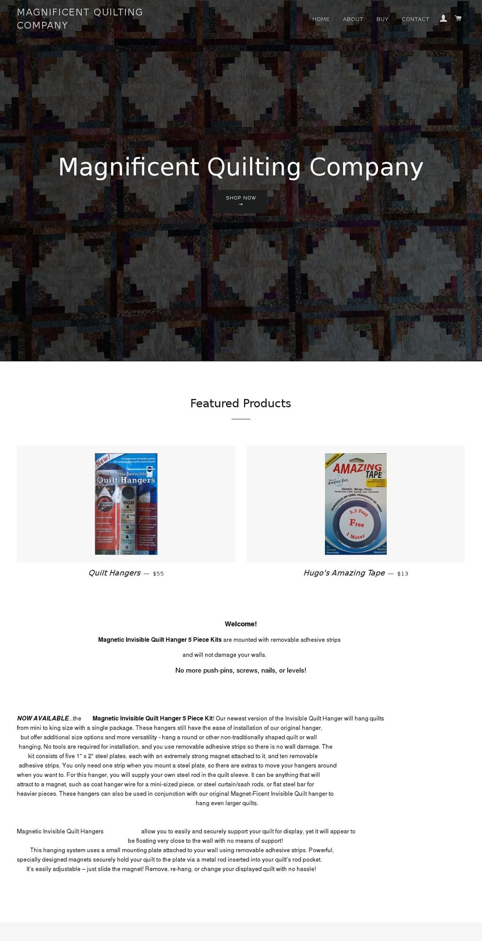 magnificentquilt.com shopify website screenshot