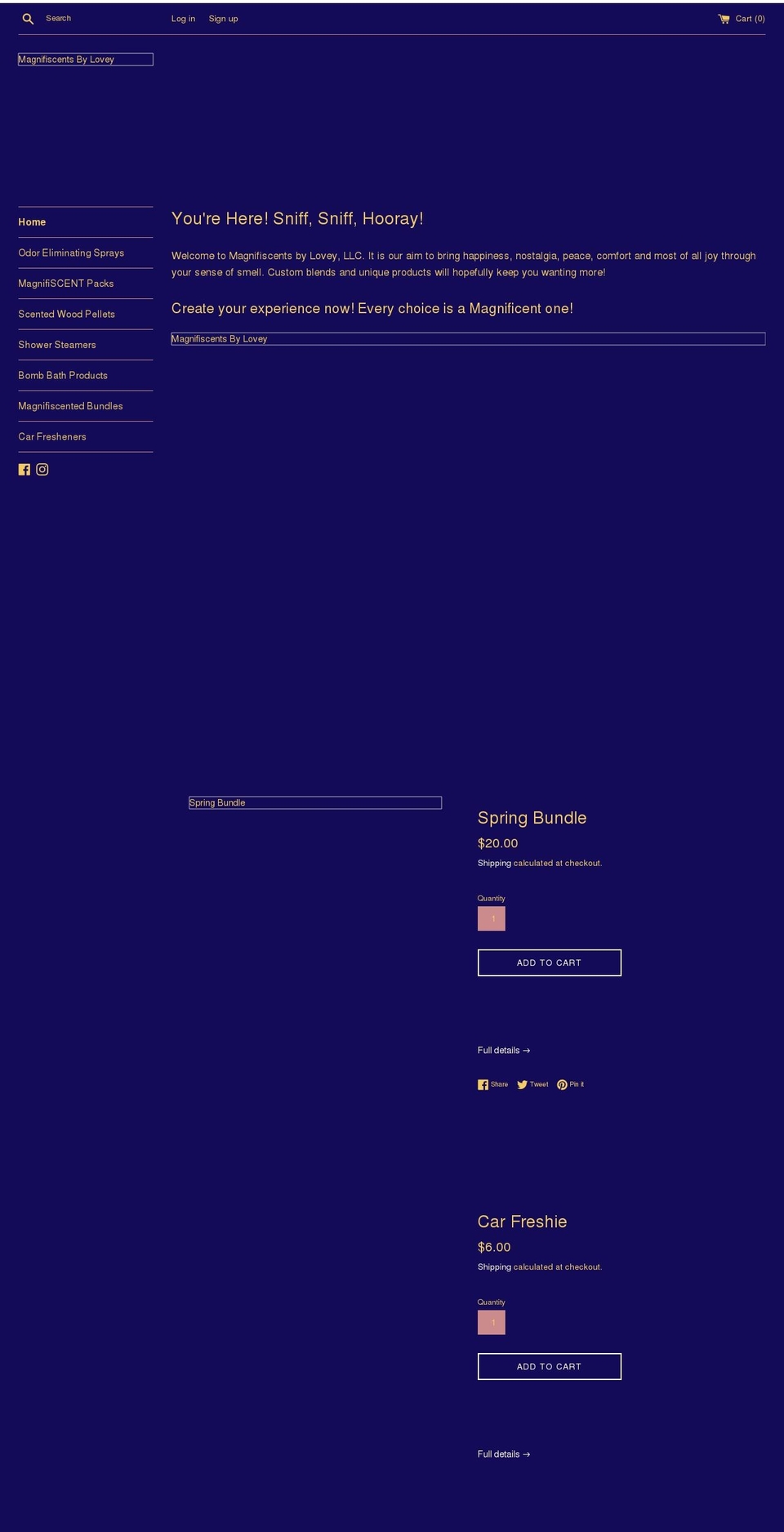 magnifiscentsbylovey.com shopify website screenshot