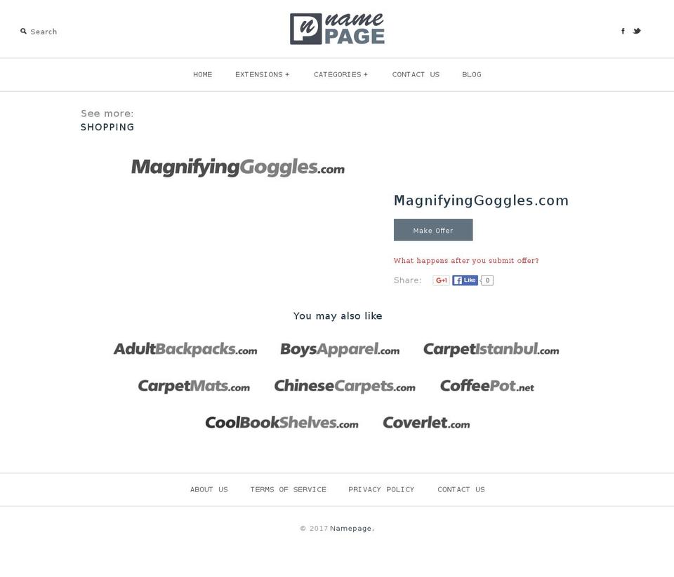 magnifyinggoggles.com shopify website screenshot