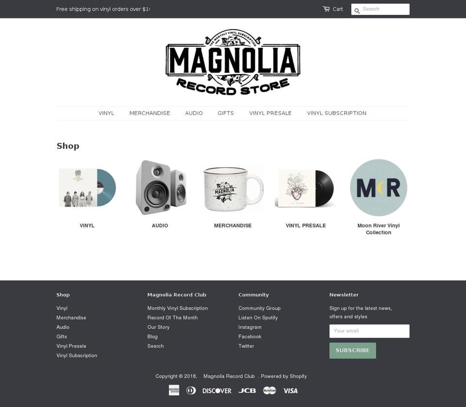 magnolia-record-club.myshopify.com shopify website screenshot
