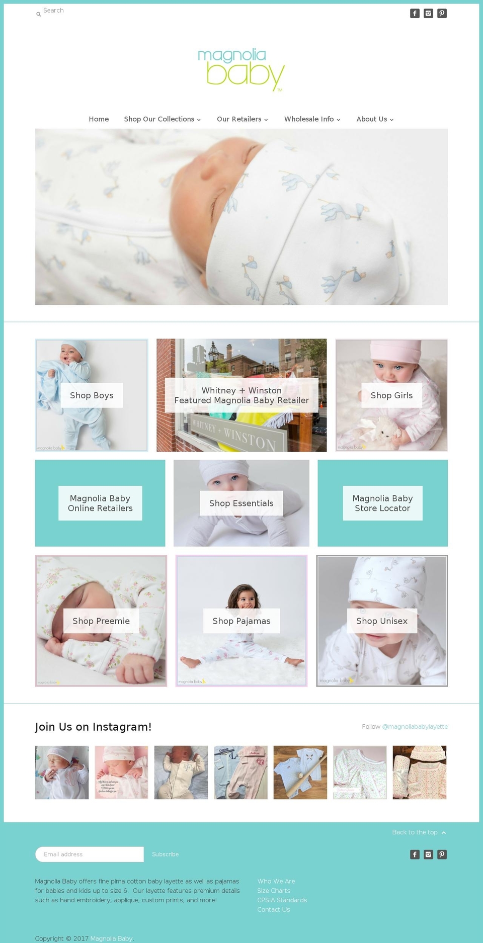 Grid Shopify theme site example magnoliababy.com