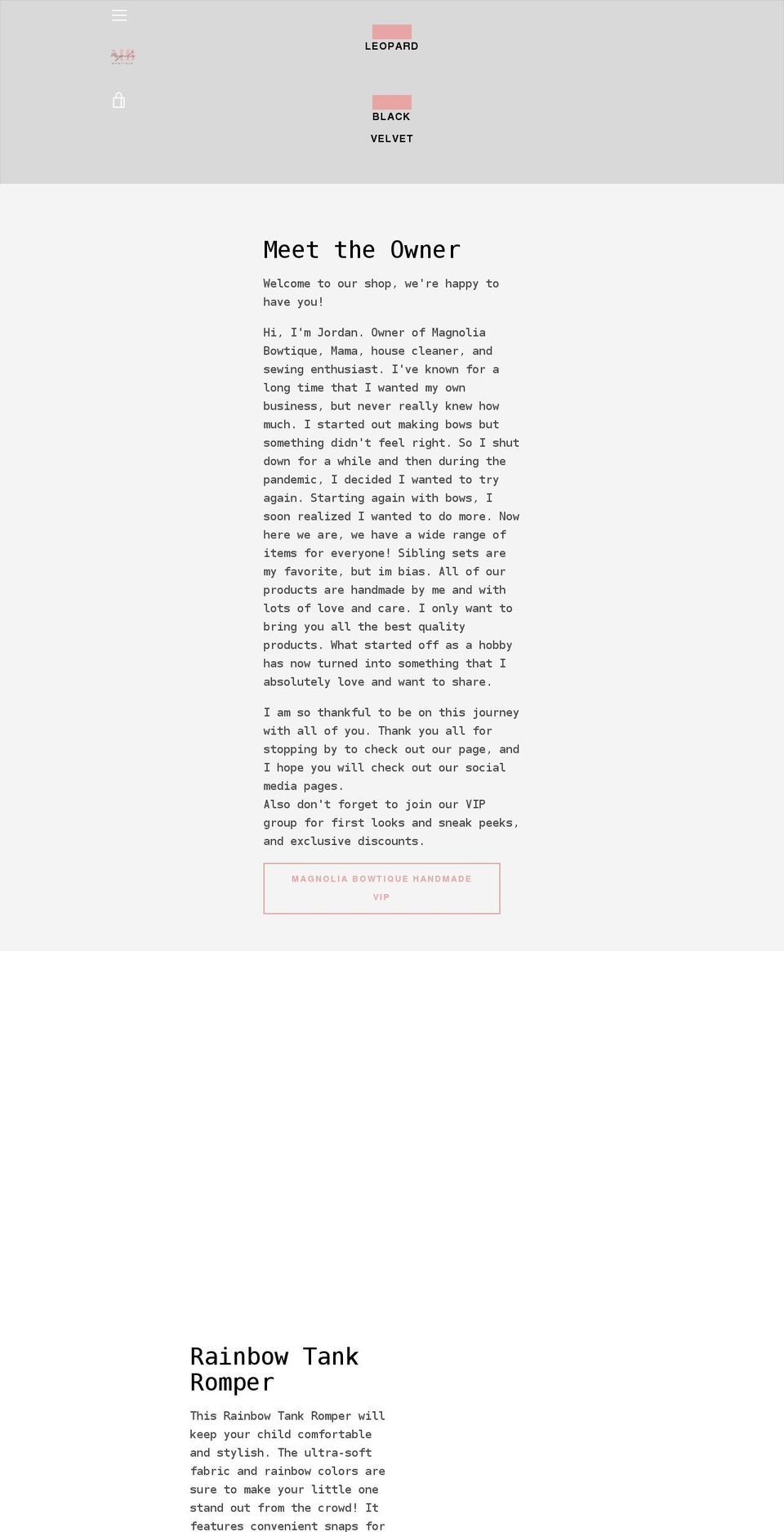 magnoliabowtique.com shopify website screenshot