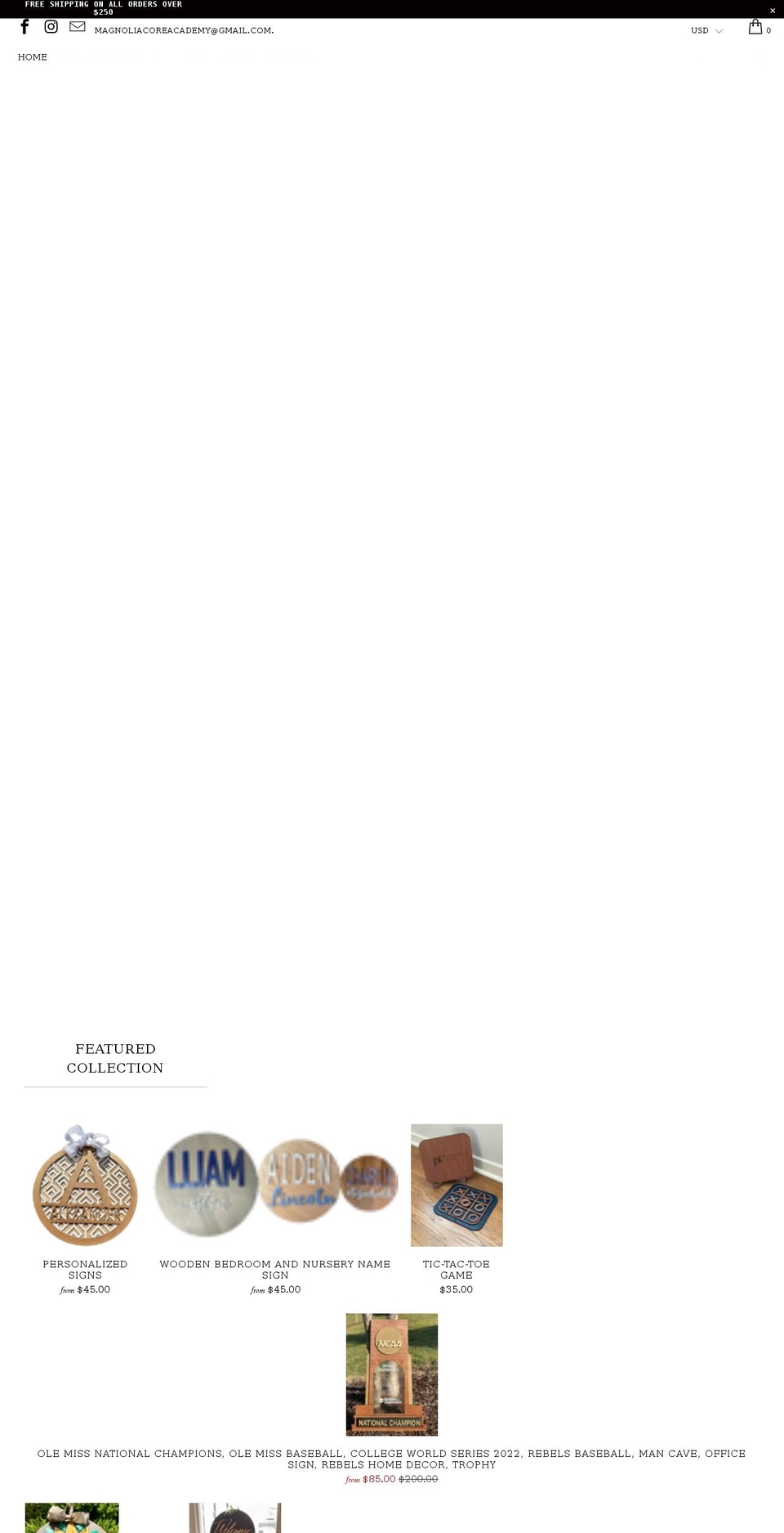 magnoliacoreacademy.com shopify website screenshot