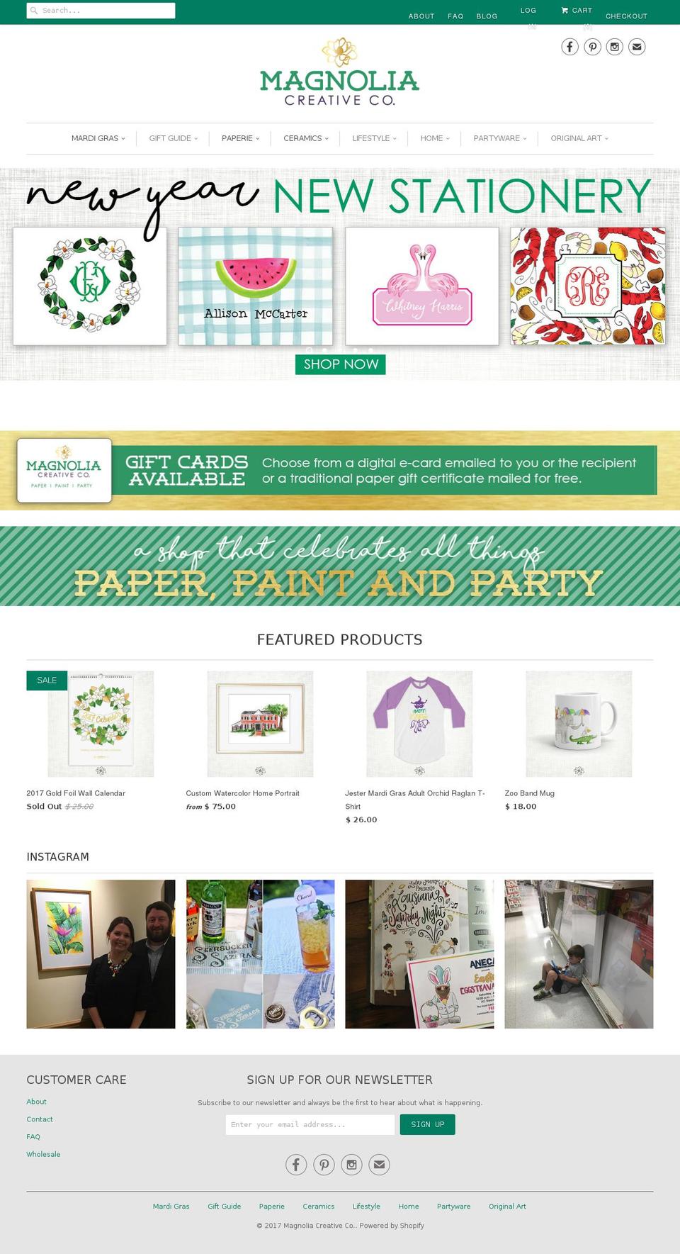 magnoliacreativeco.com shopify website screenshot