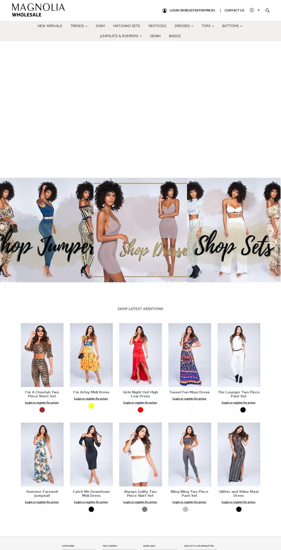 magnoliafashionwholesale.com shopify website screenshot