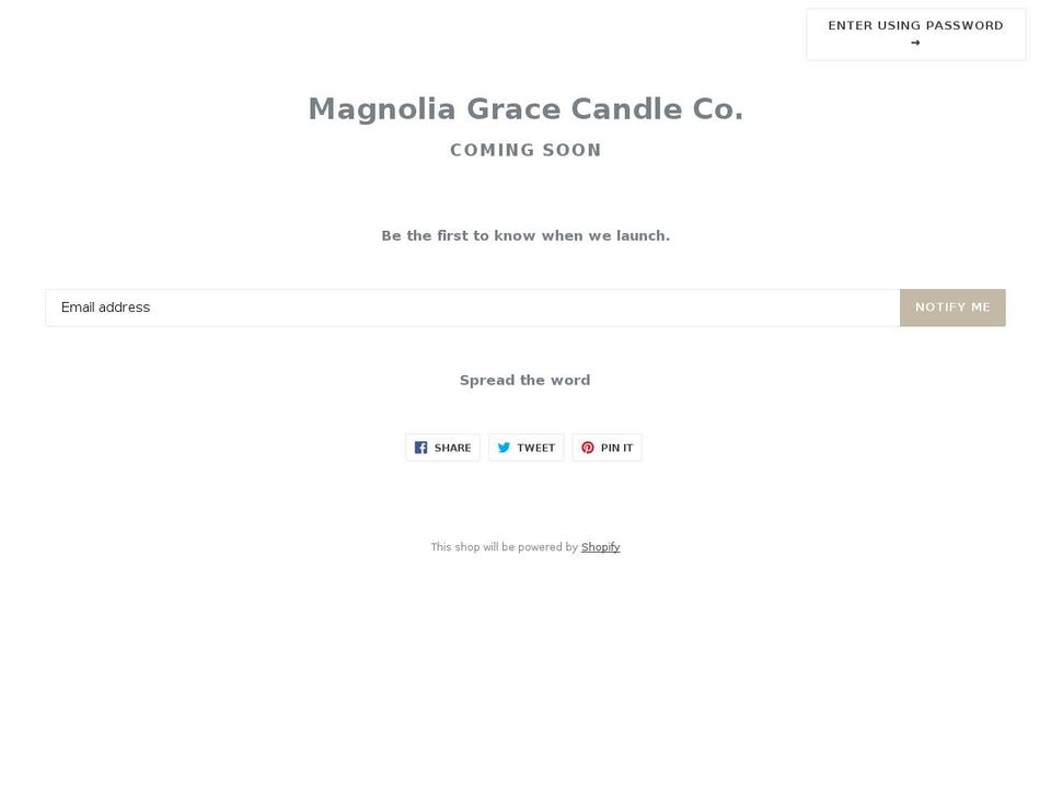 magnoliagracecandleco.com — Shopify storefront screenshot