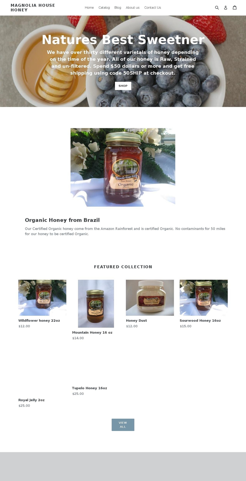 magnoliahousehoney.com shopify website screenshot