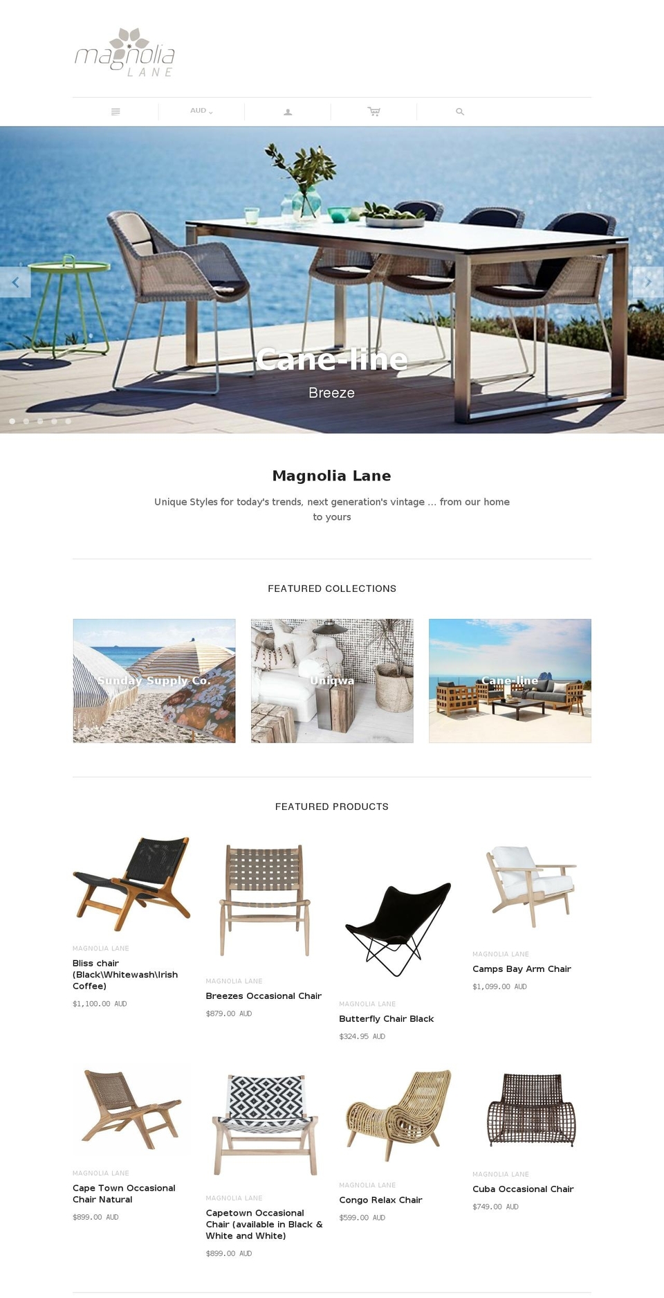 magnolialane.biz shopify website screenshot