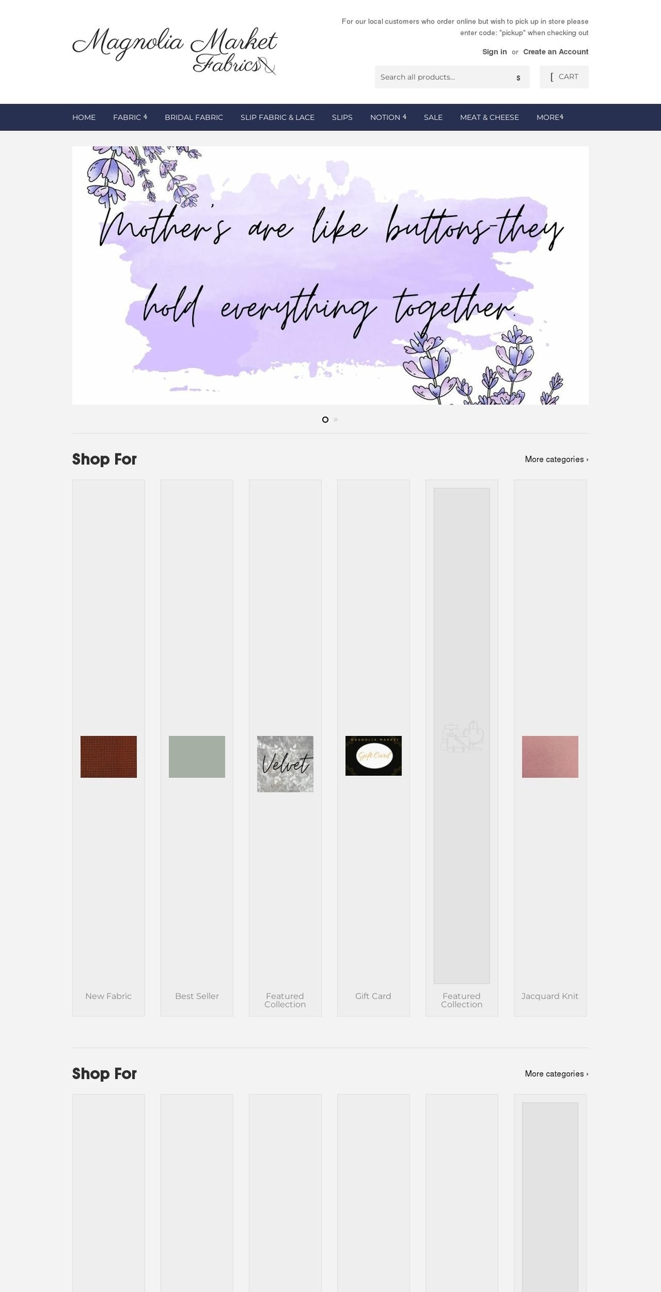 magnoliamarket-fabric-notions.com shopify website screenshot
