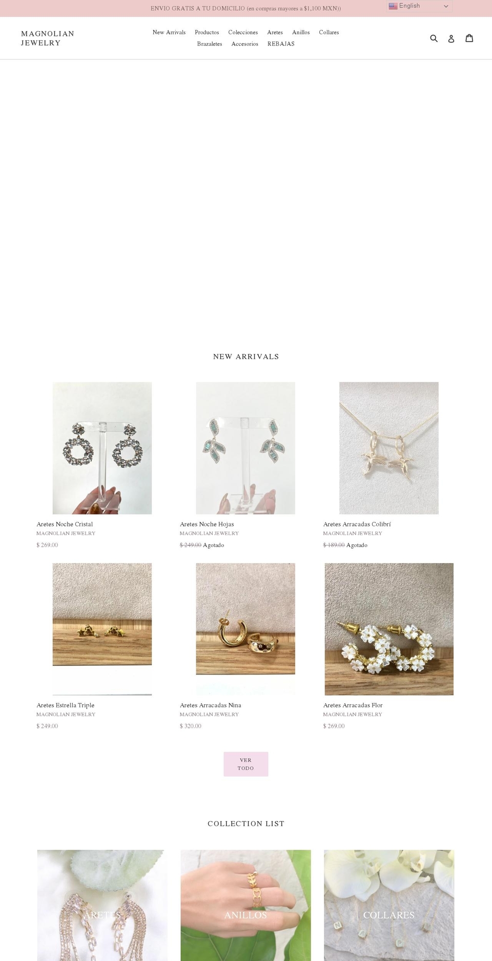 magnolianjewelry.com shopify website screenshot