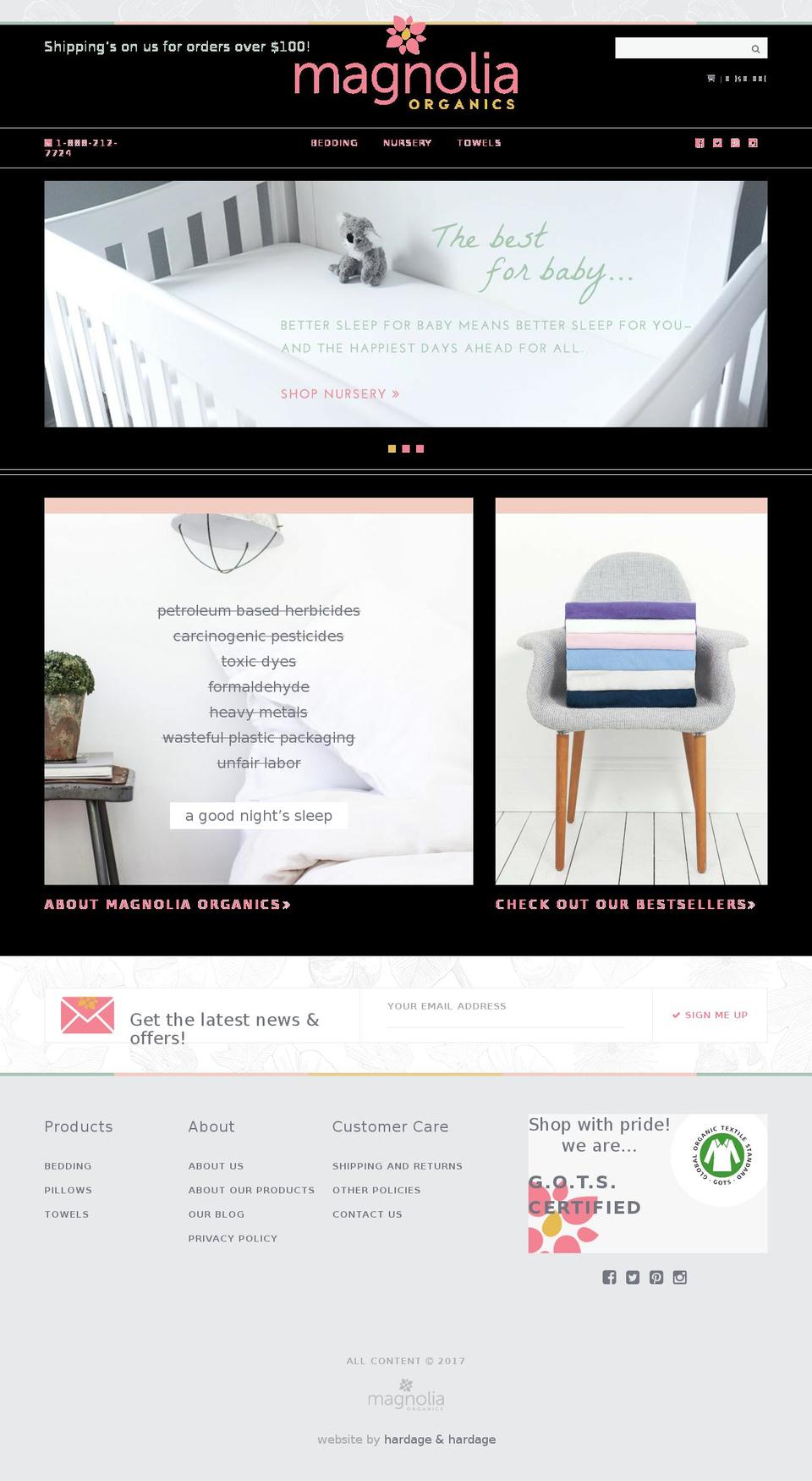 magnoliaorganics.com shopify website screenshot