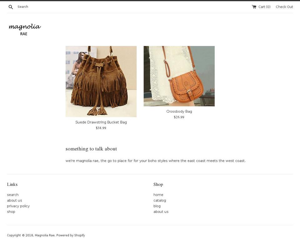 magnoliaraeboutique.com — Shopify storefront screenshot