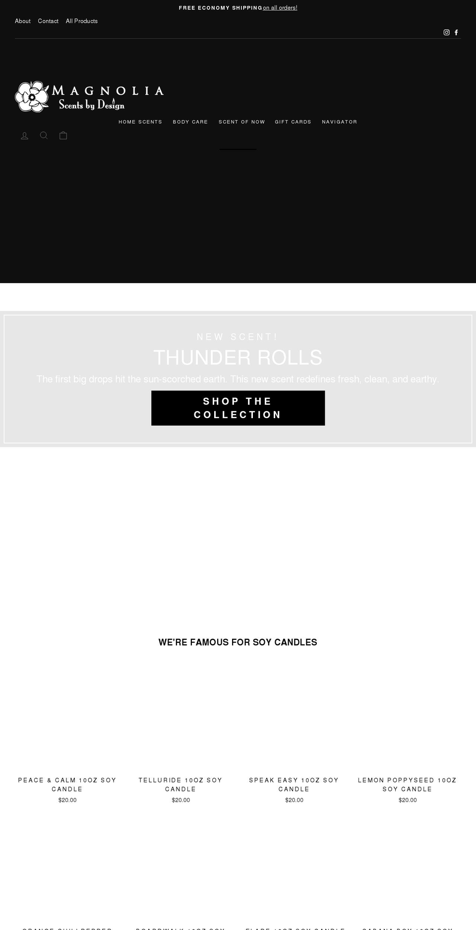 magnoliascents.com shopify website screenshot