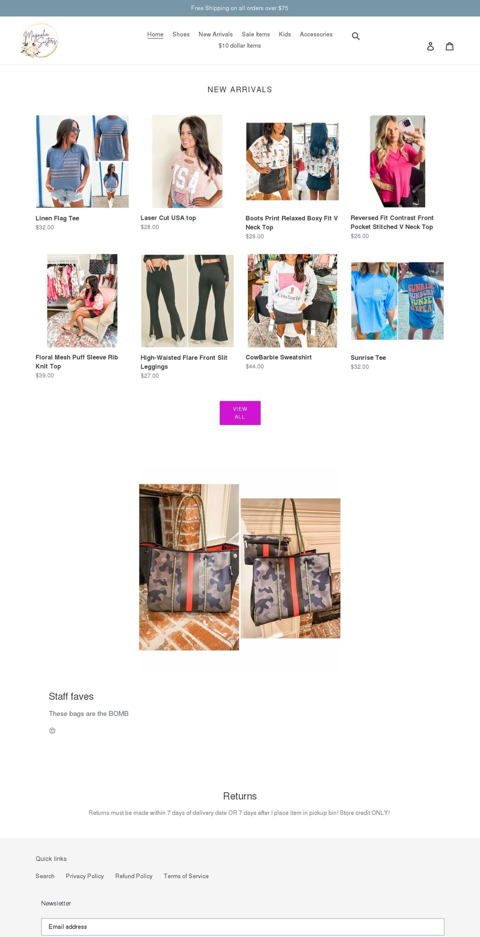 magnoliasistersinc.com shopify website screenshot