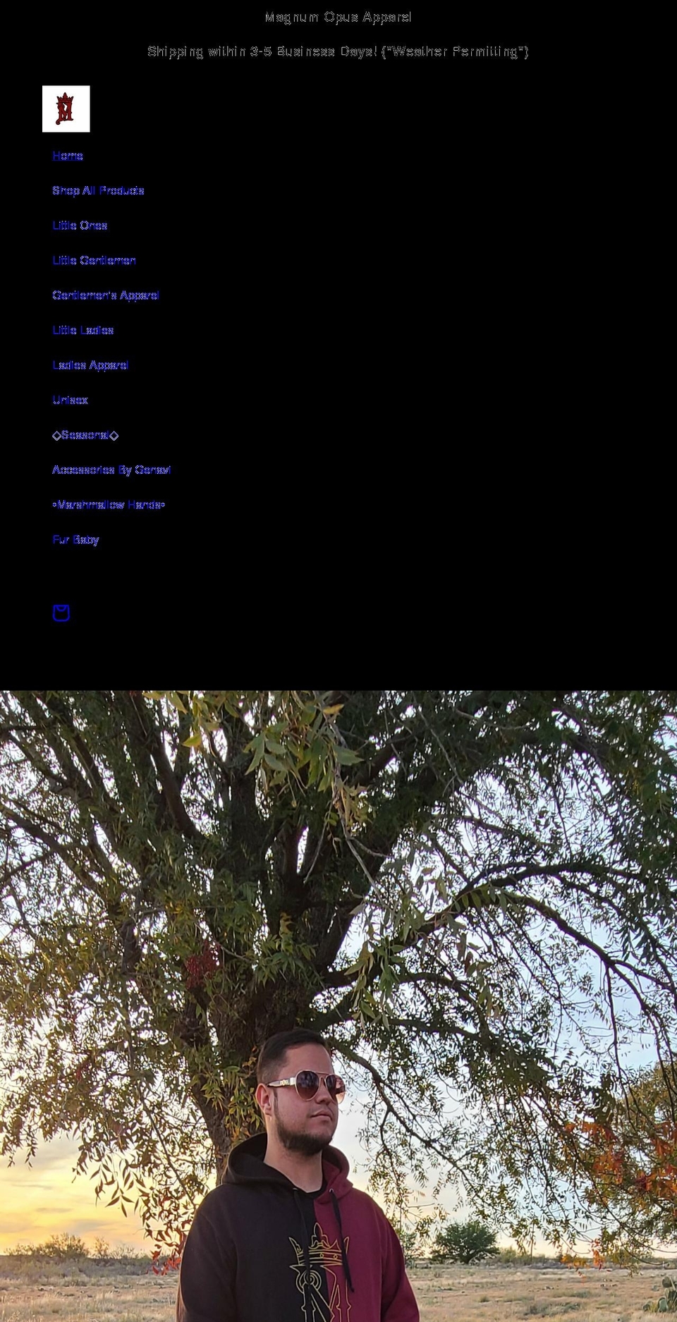 magnumopusapparel.com shopify website screenshot