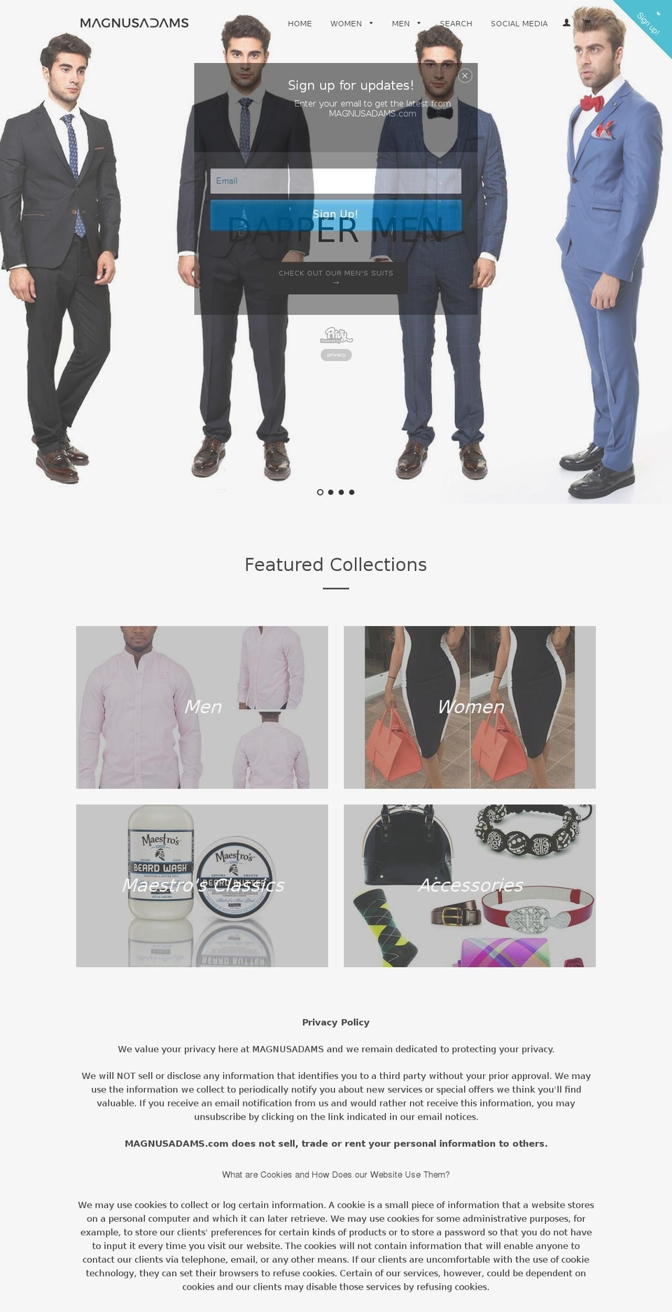 magnusadams.com shopify website screenshot