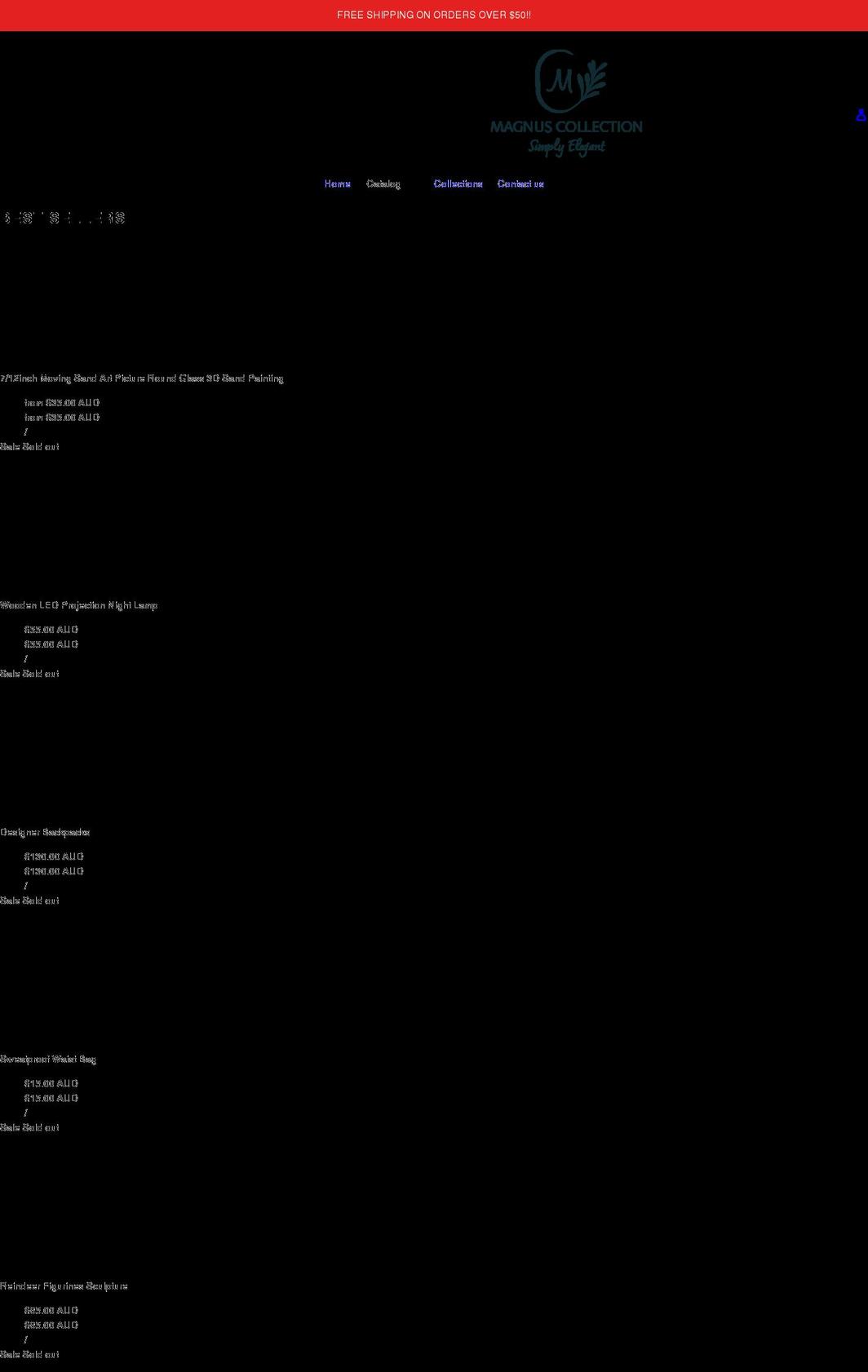 magnuscollection.com shopify website screenshot