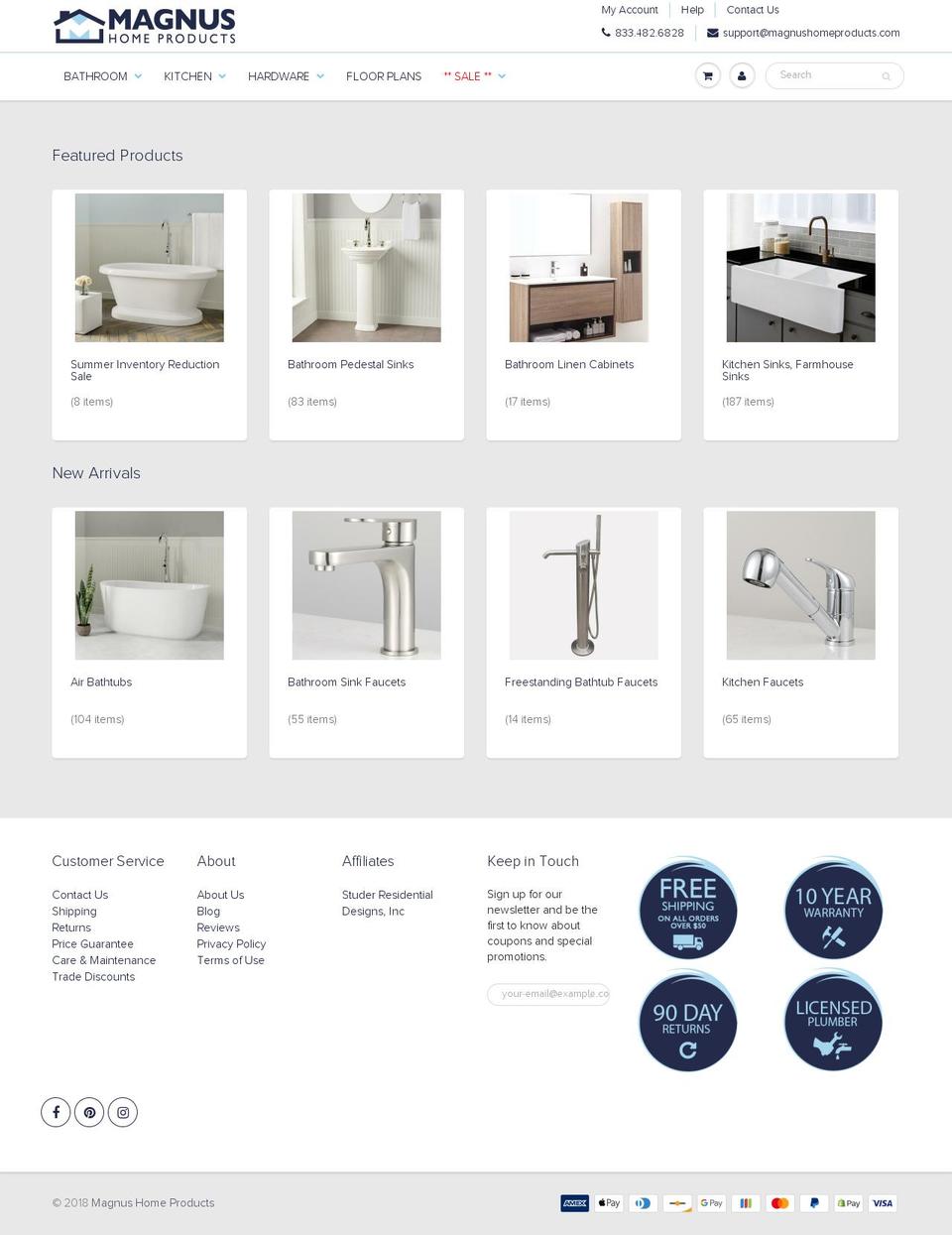 magnushomeproducts.com shopify website screenshot