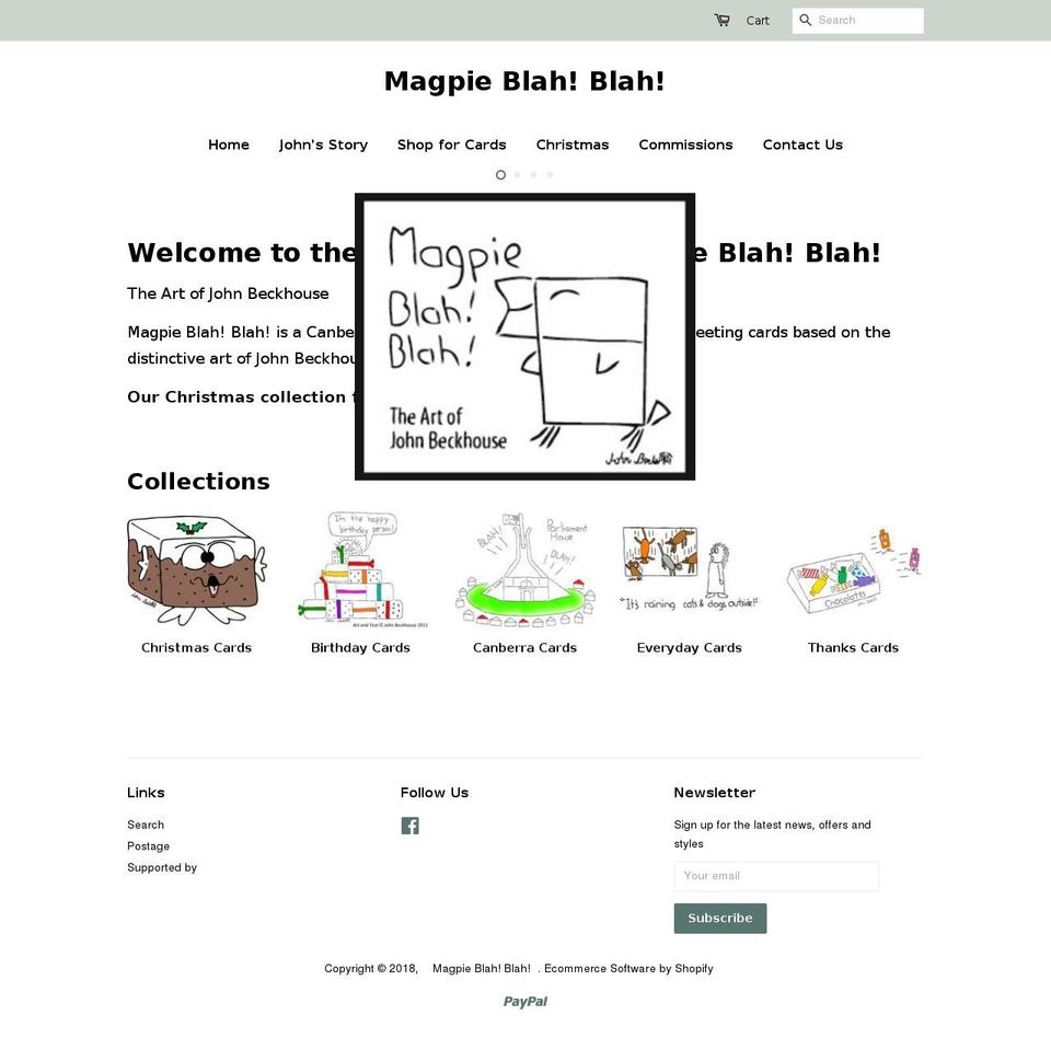 magpieblahblah.com — Shopify storefront screenshot