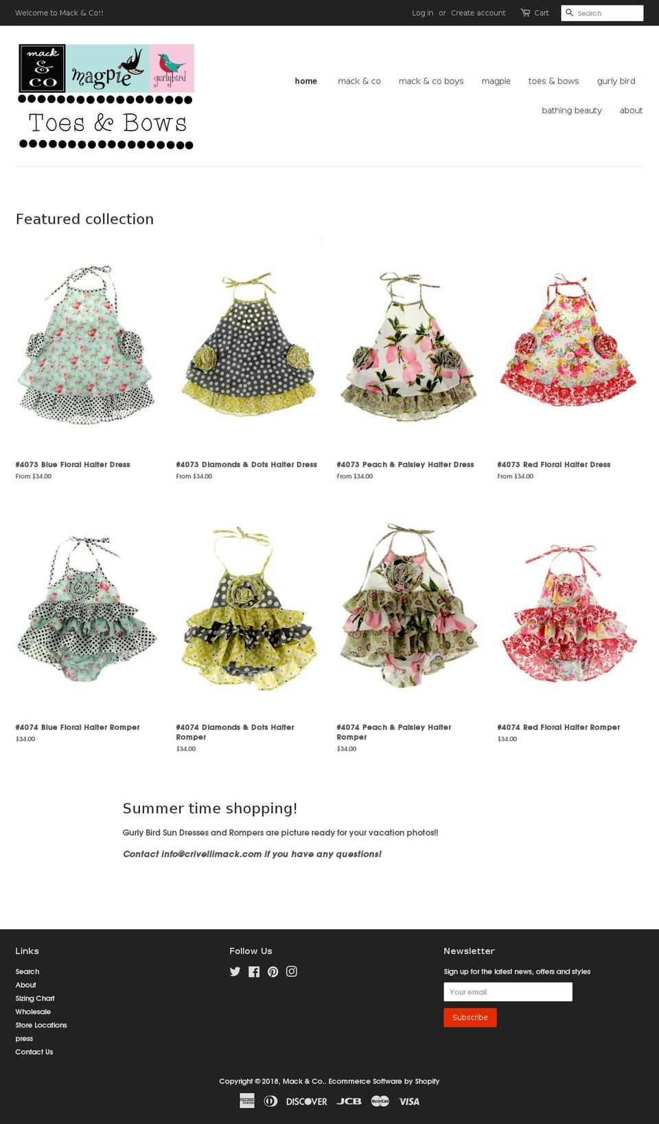 magpiecoats.com — Shopify storefront screenshot