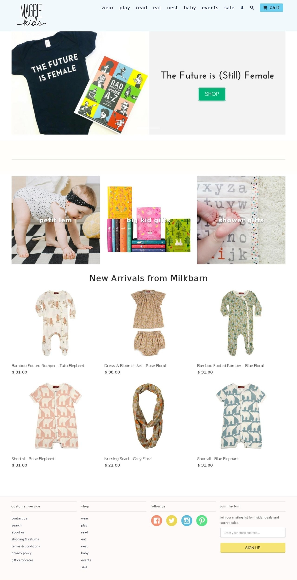 magpiekids.com shopify website screenshot