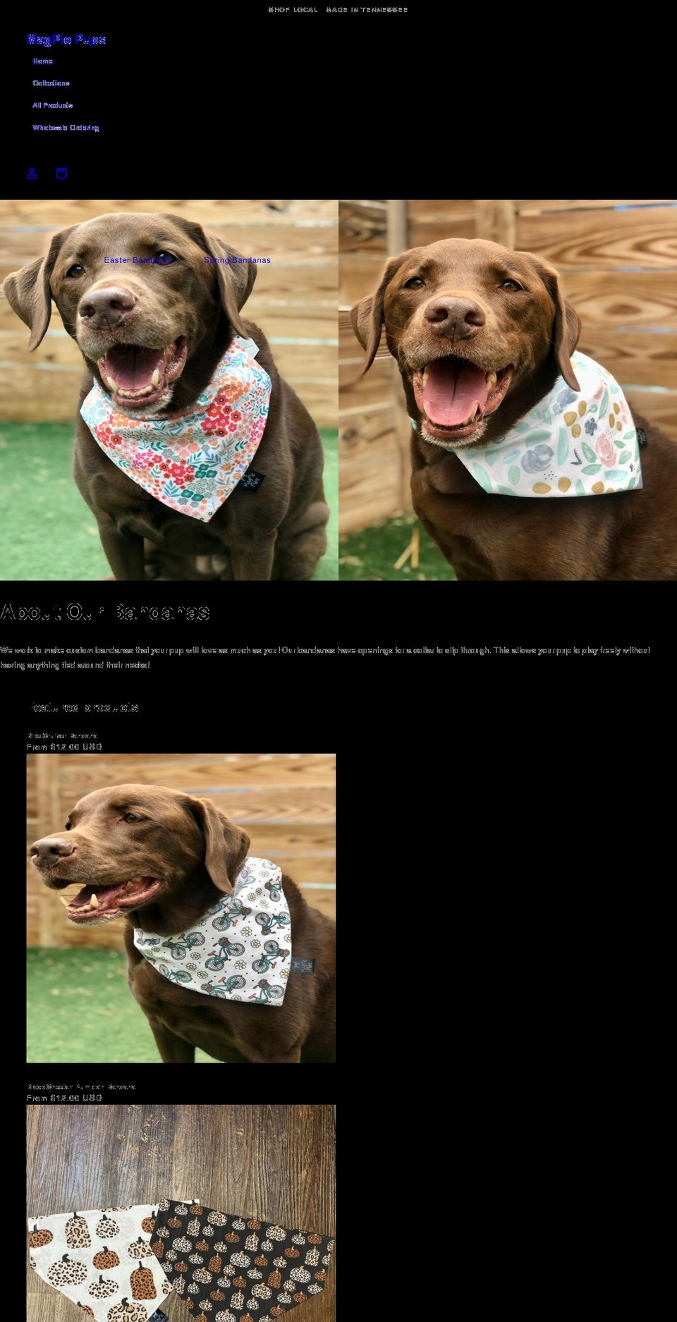 magpiepups.com shopify website screenshot