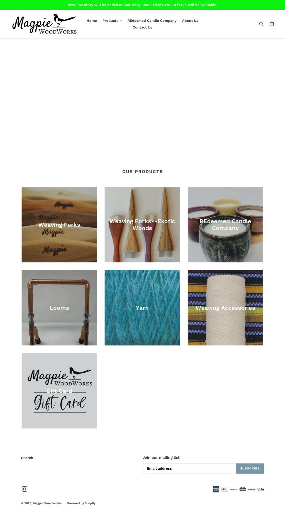 magpiewoodworks.com shopify website screenshot