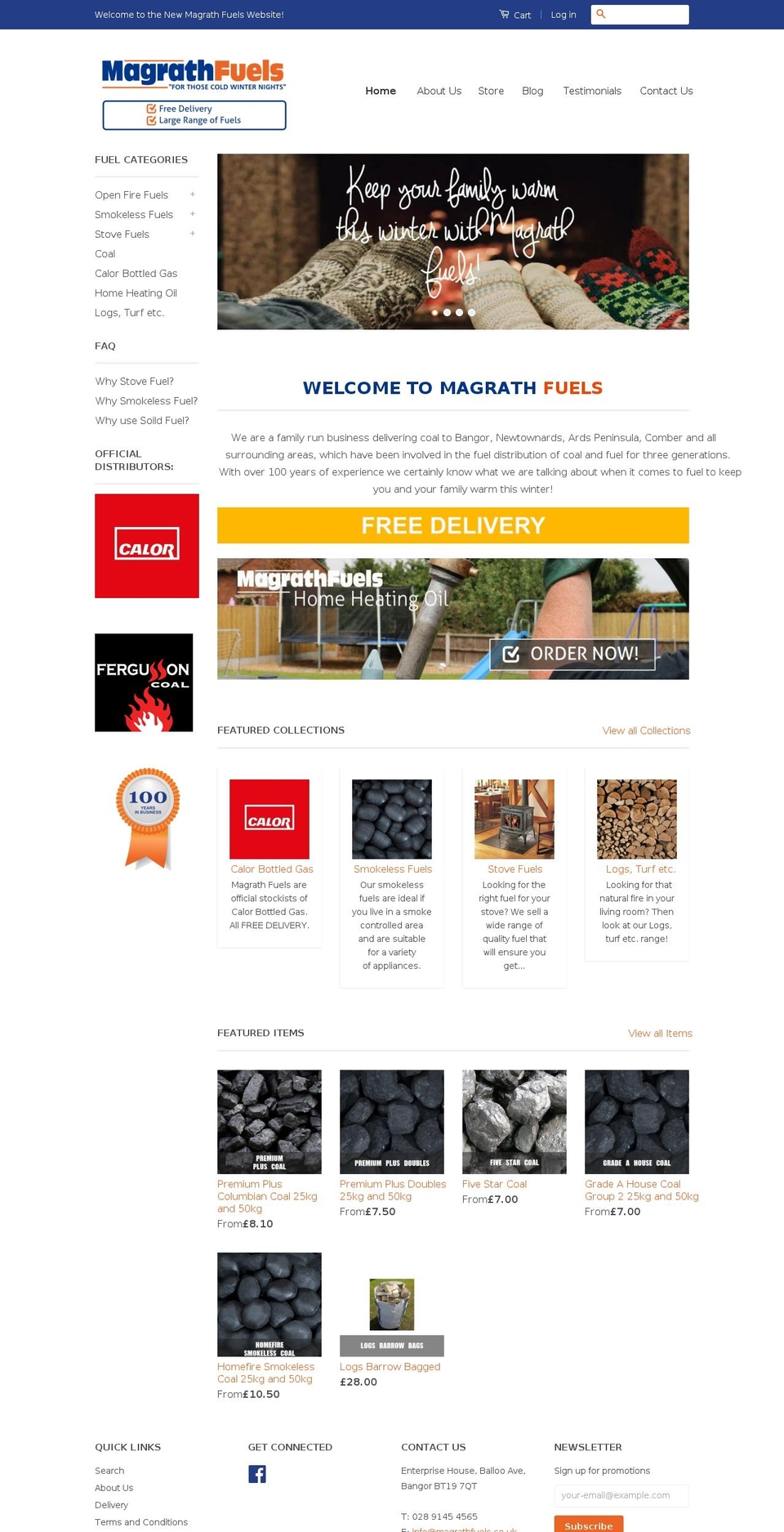 magrathfuels.co.uk shopify website screenshot