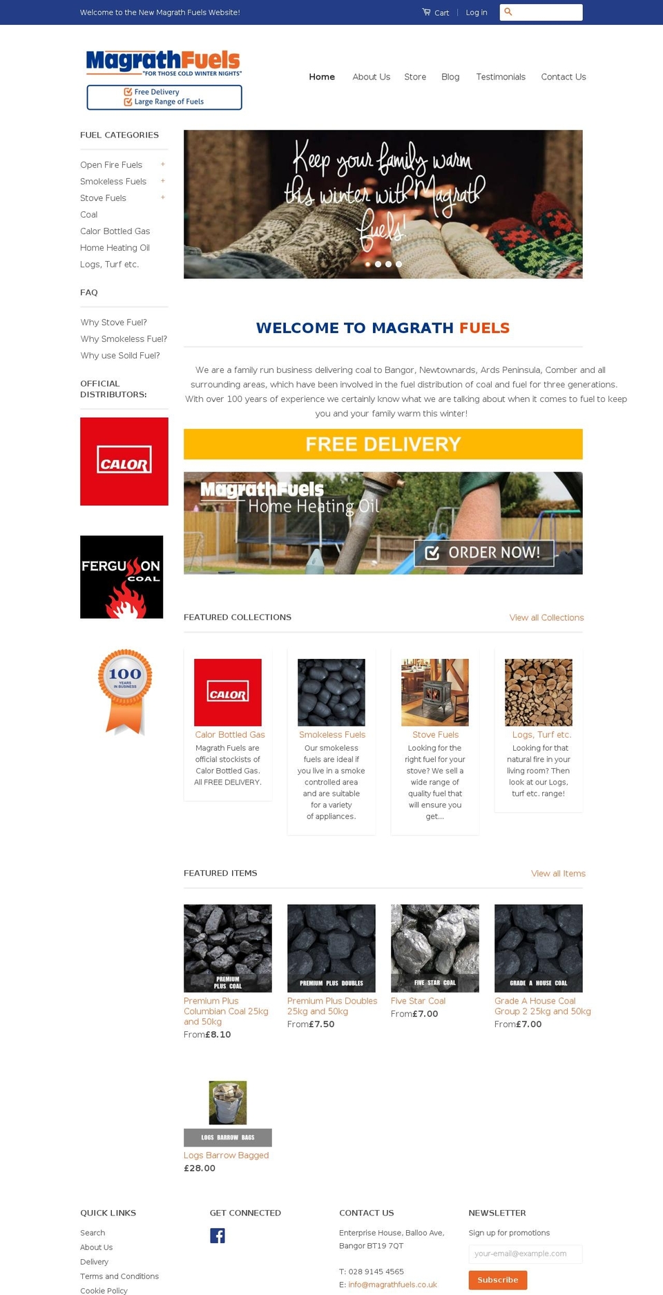 magrathfuels.com — Shopify storefront screenshot