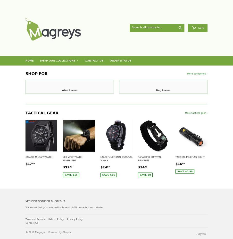 magreys.com — Shopify storefront screenshot