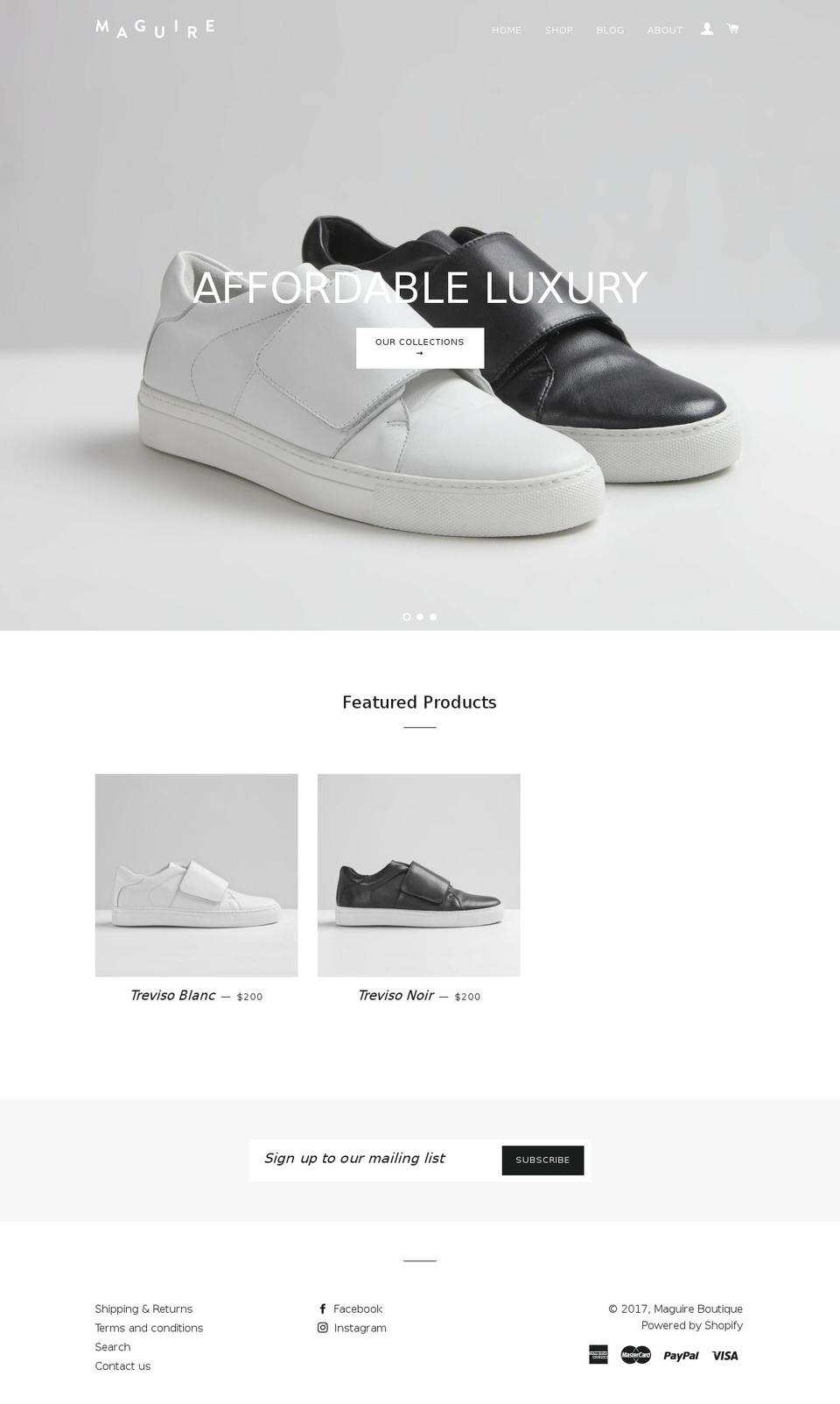 maguireboutique.com shopify website screenshot