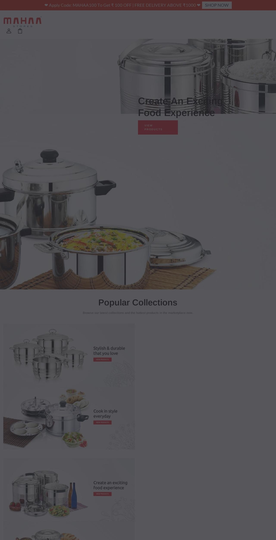mahaastores.com shopify website screenshot