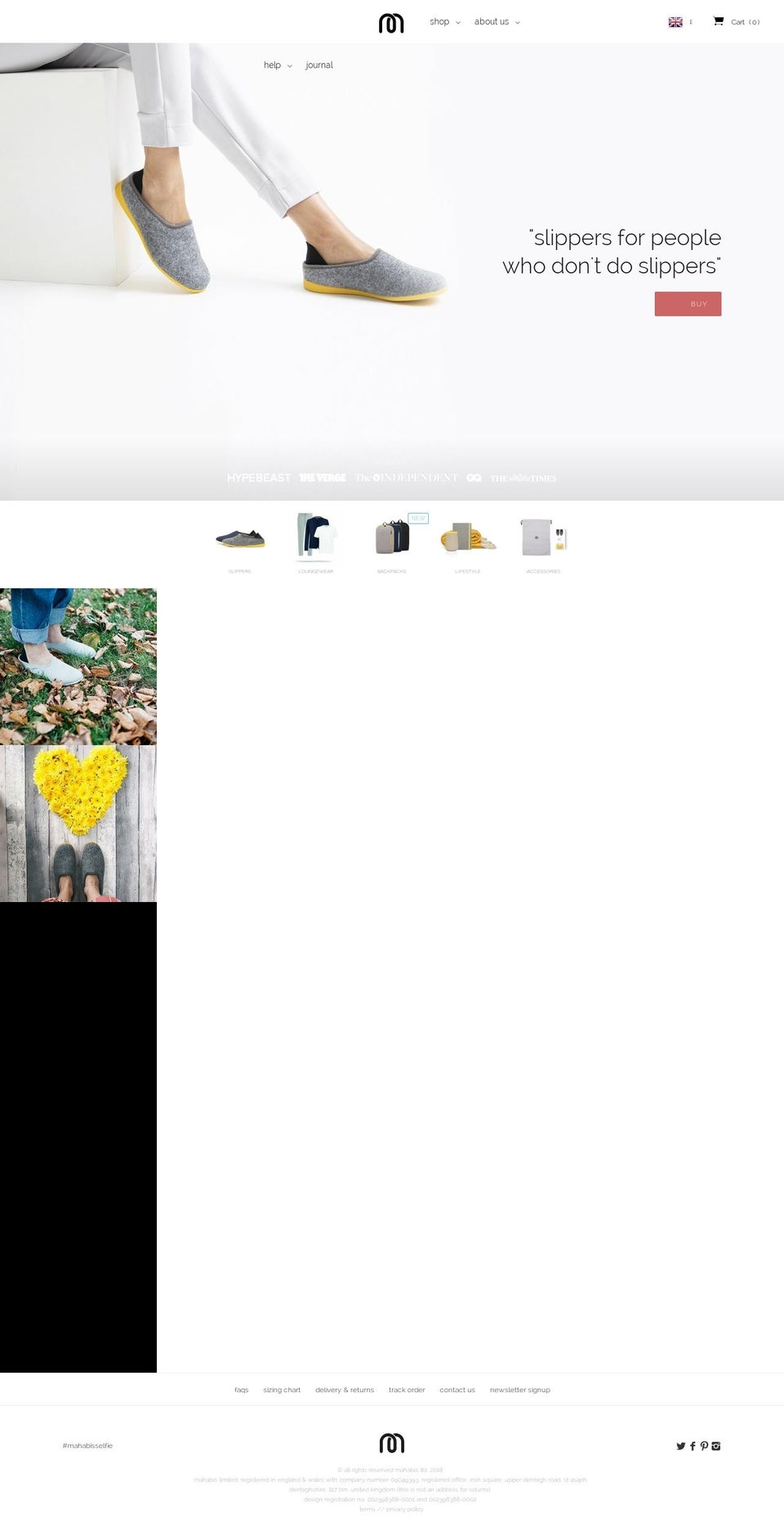 mahabis-slippers.com shopify website screenshot