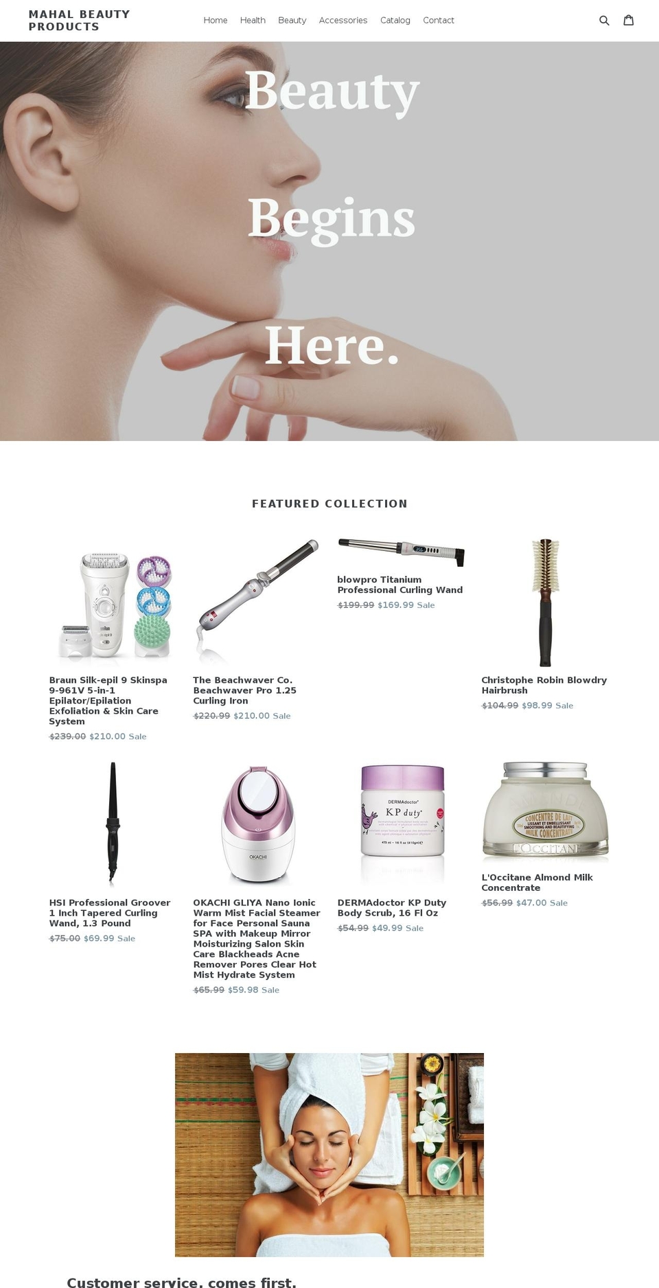 mahalbeautyproducts.com — Shopify storefront screenshot