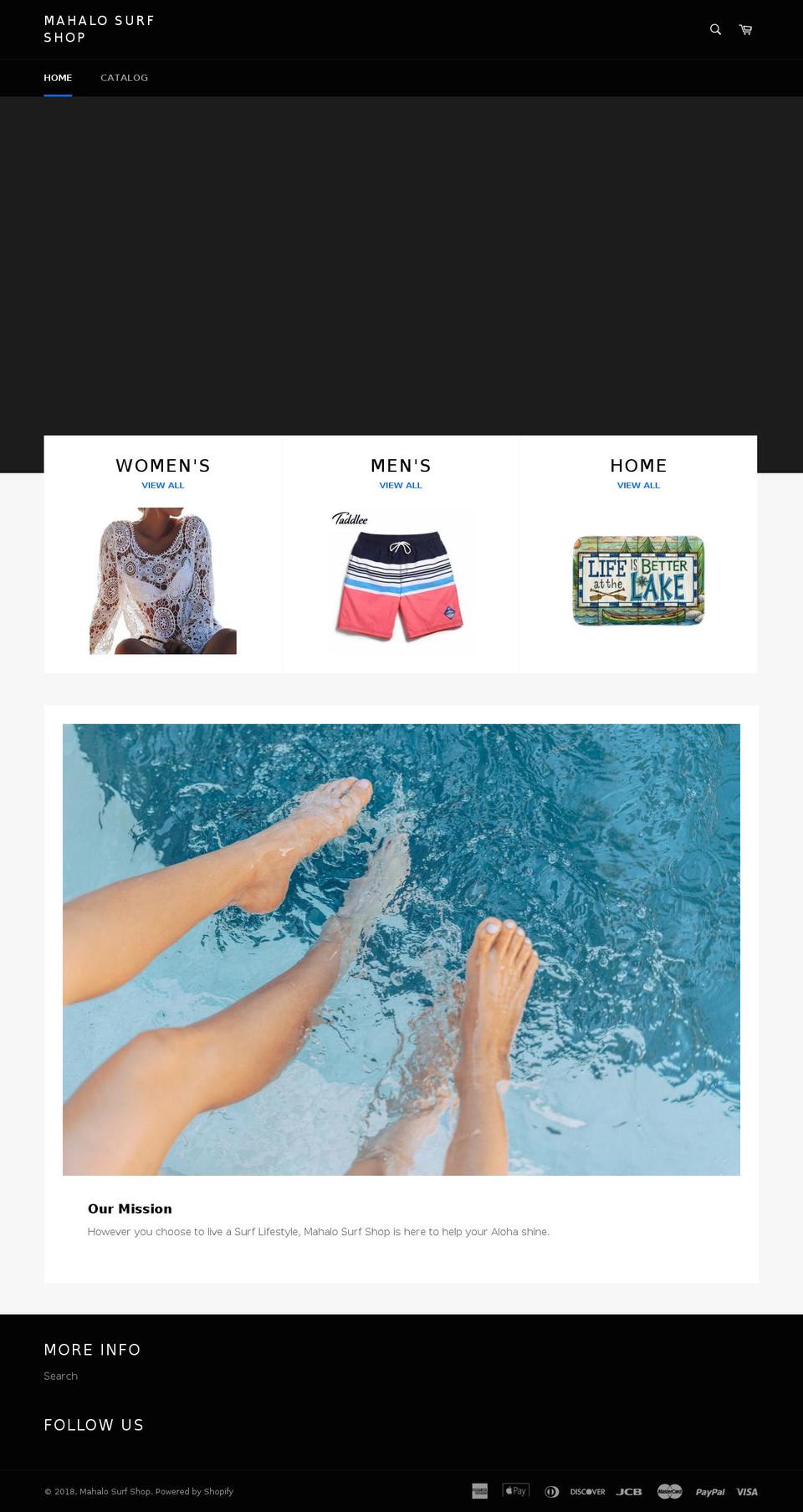 mahalosurfshop.com — Shopify storefront screenshot