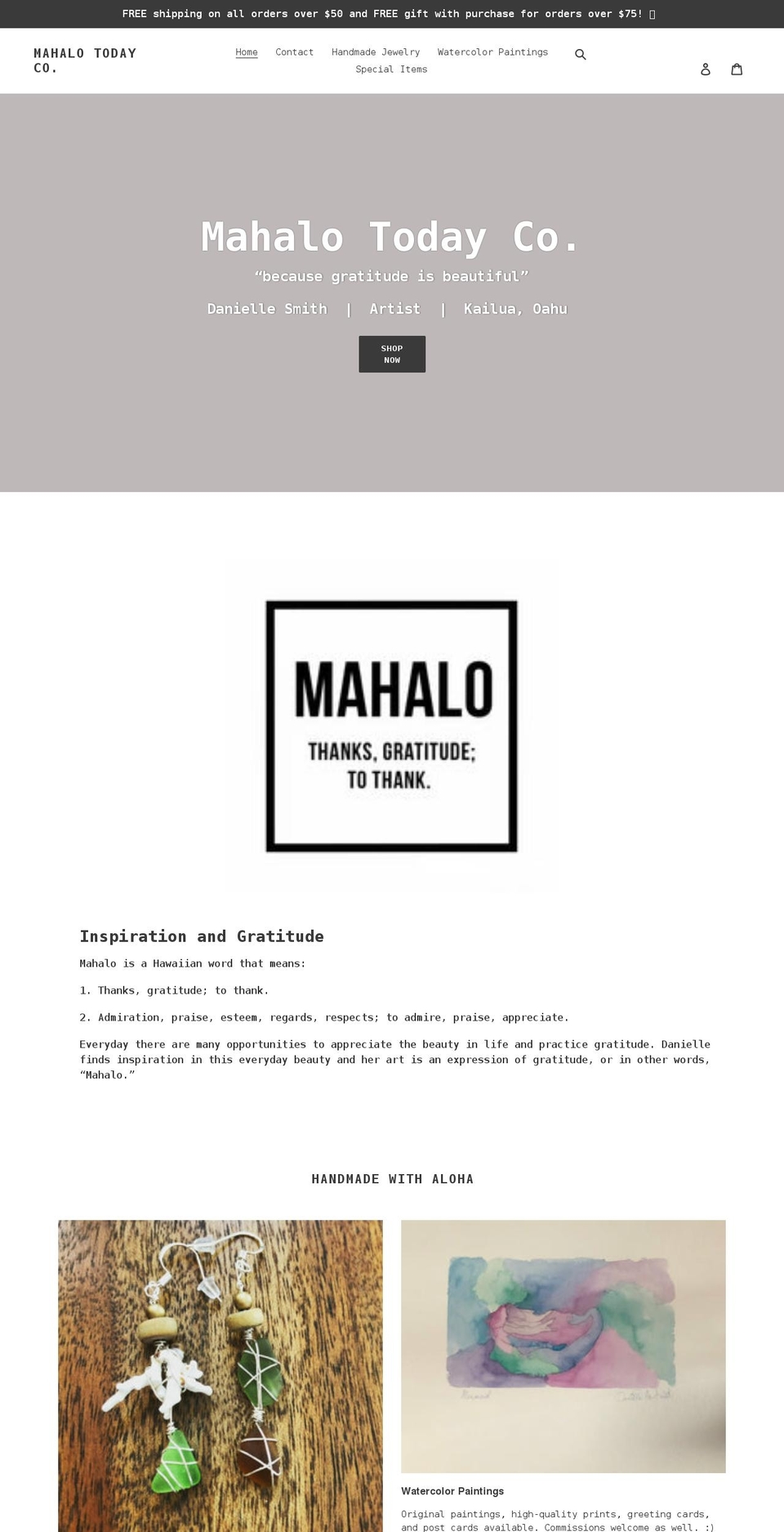 mahalotoday.com shopify website screenshot