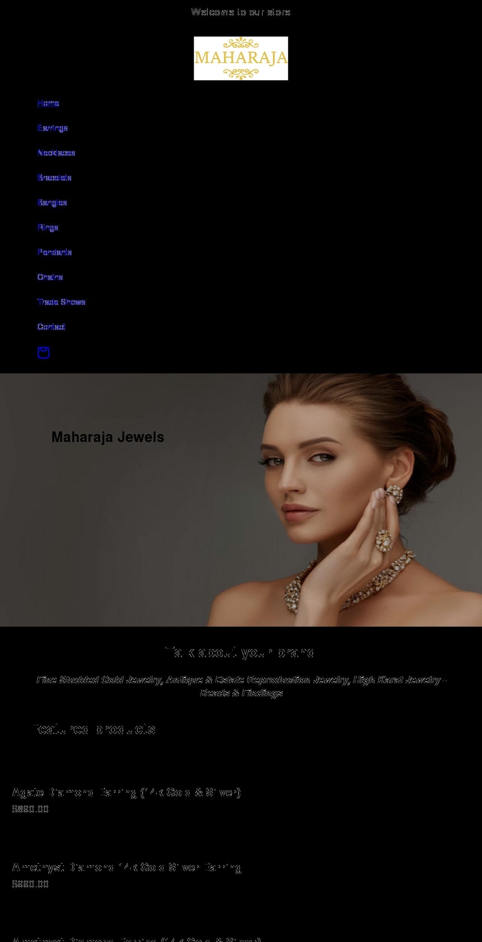 maharajajewels.net shopify website screenshot