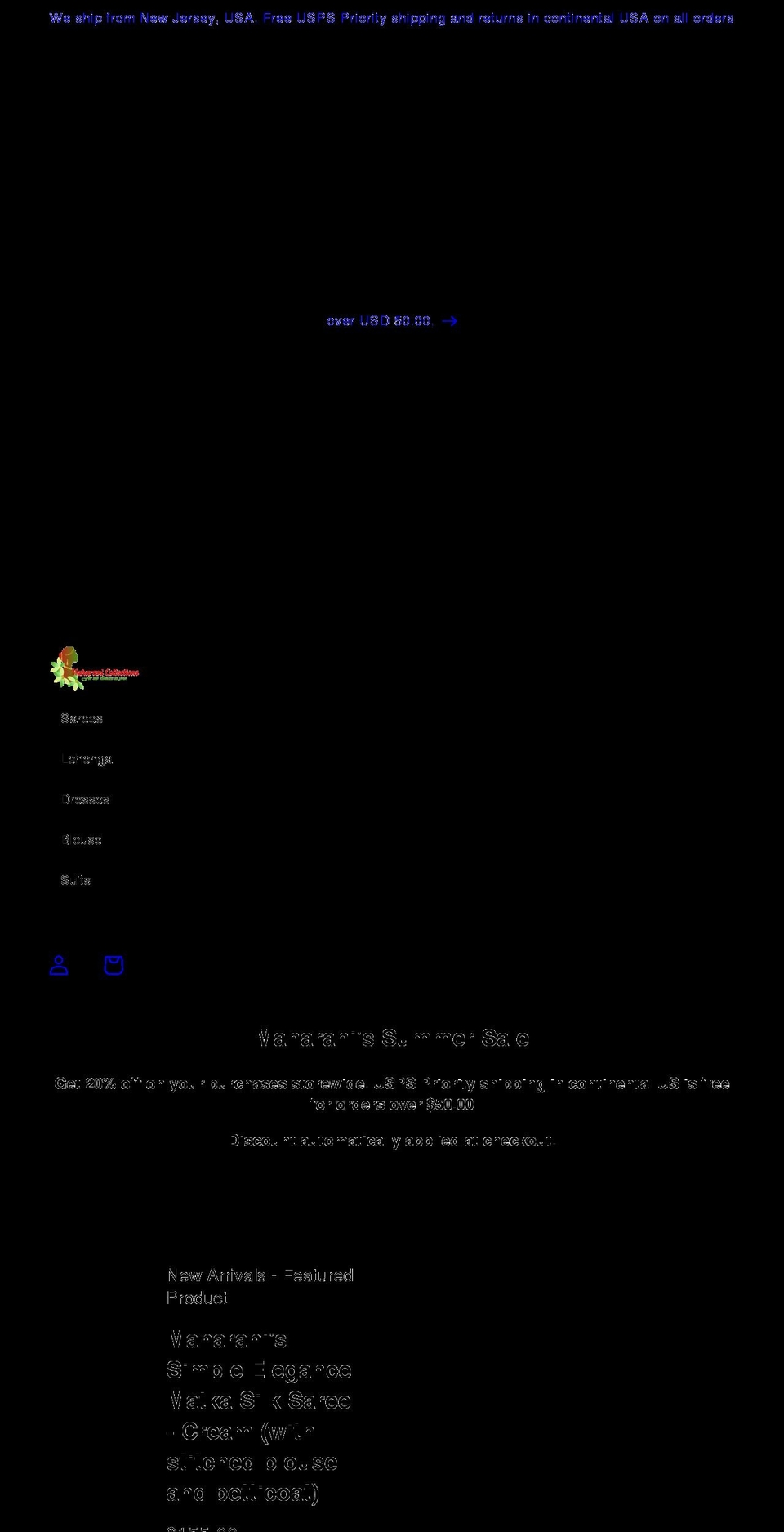 maharani-collections.com shopify website screenshot