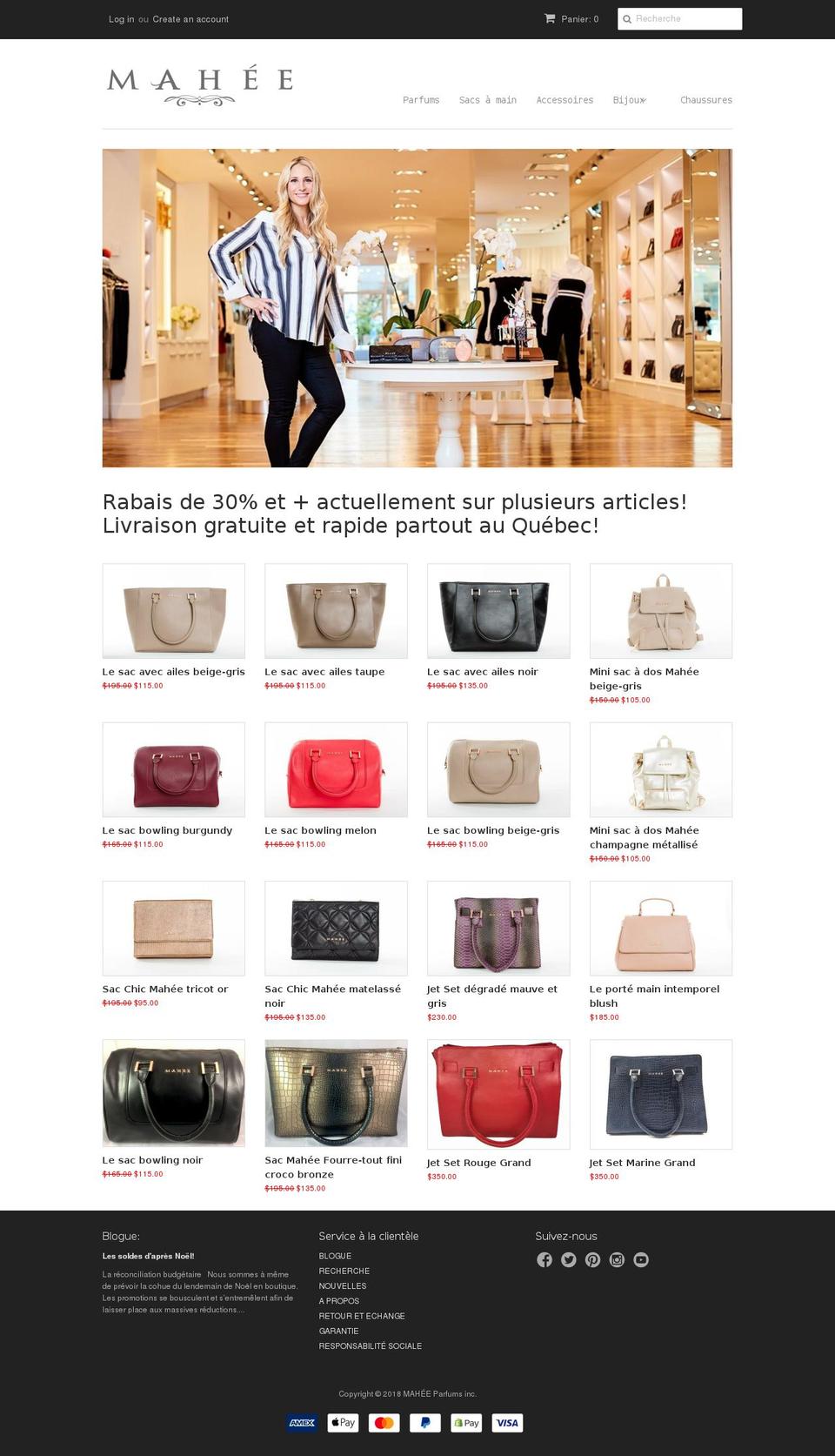 mahee.ca shopify website screenshot