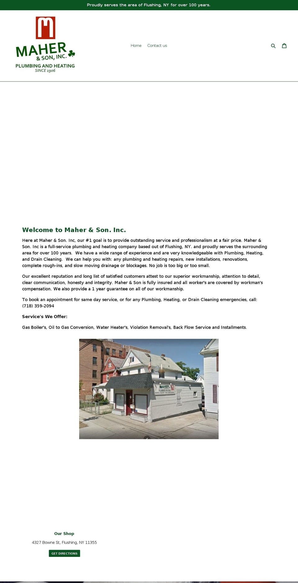maherandson.com — Shopify storefront screenshot