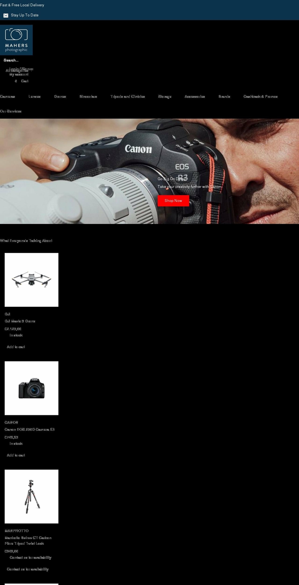 mahersphoto.ie shopify website screenshot