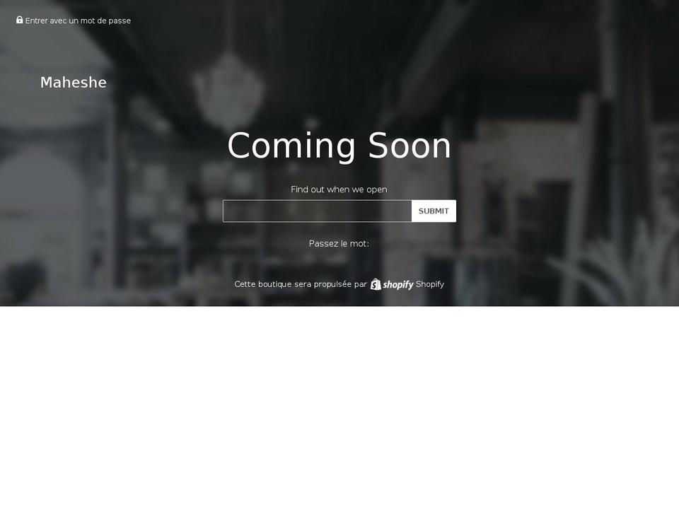 maheshe.com — Shopify storefront screenshot